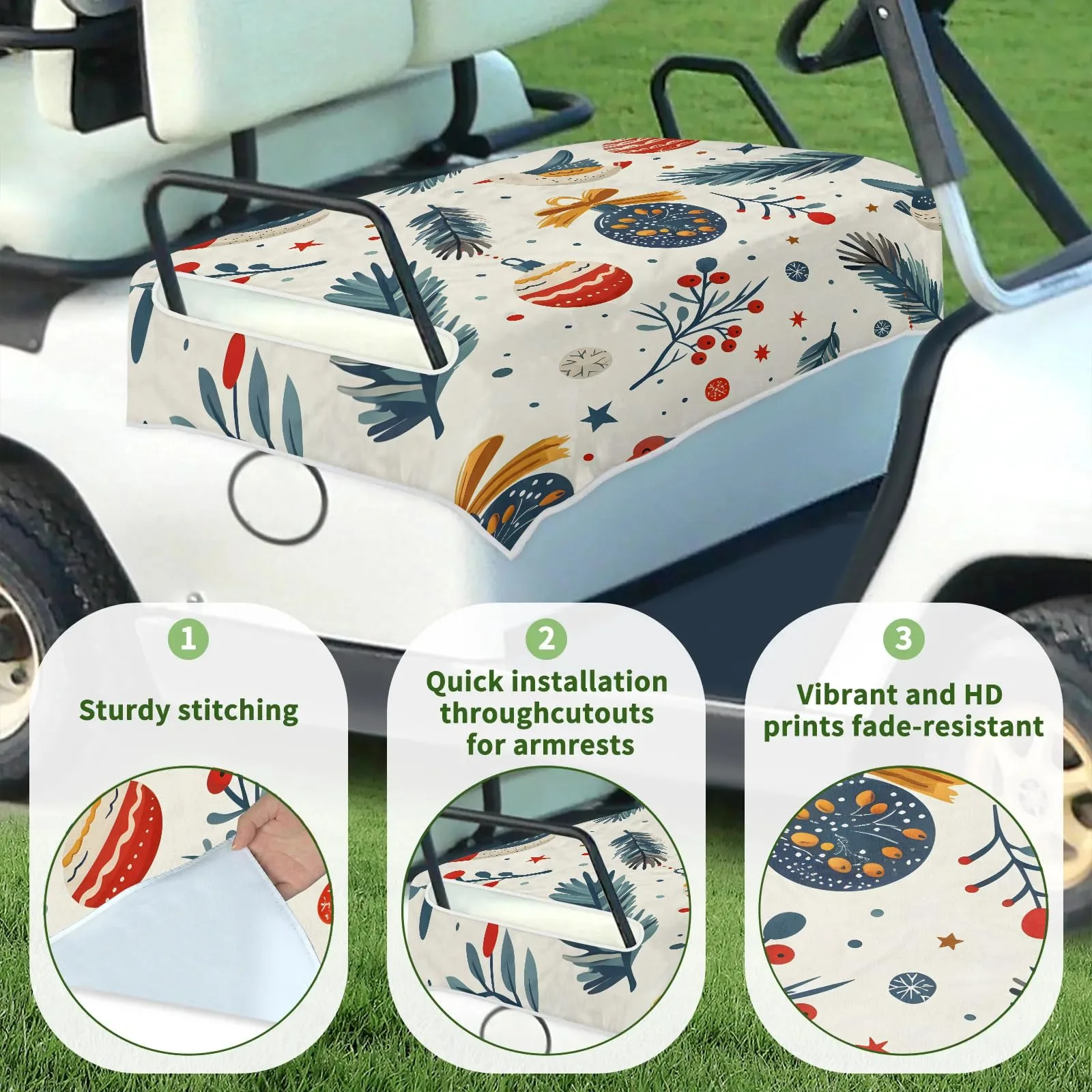 Tiveruda Christmas Golf Cart Seat Cover Blanket 51 x 31 in image 3