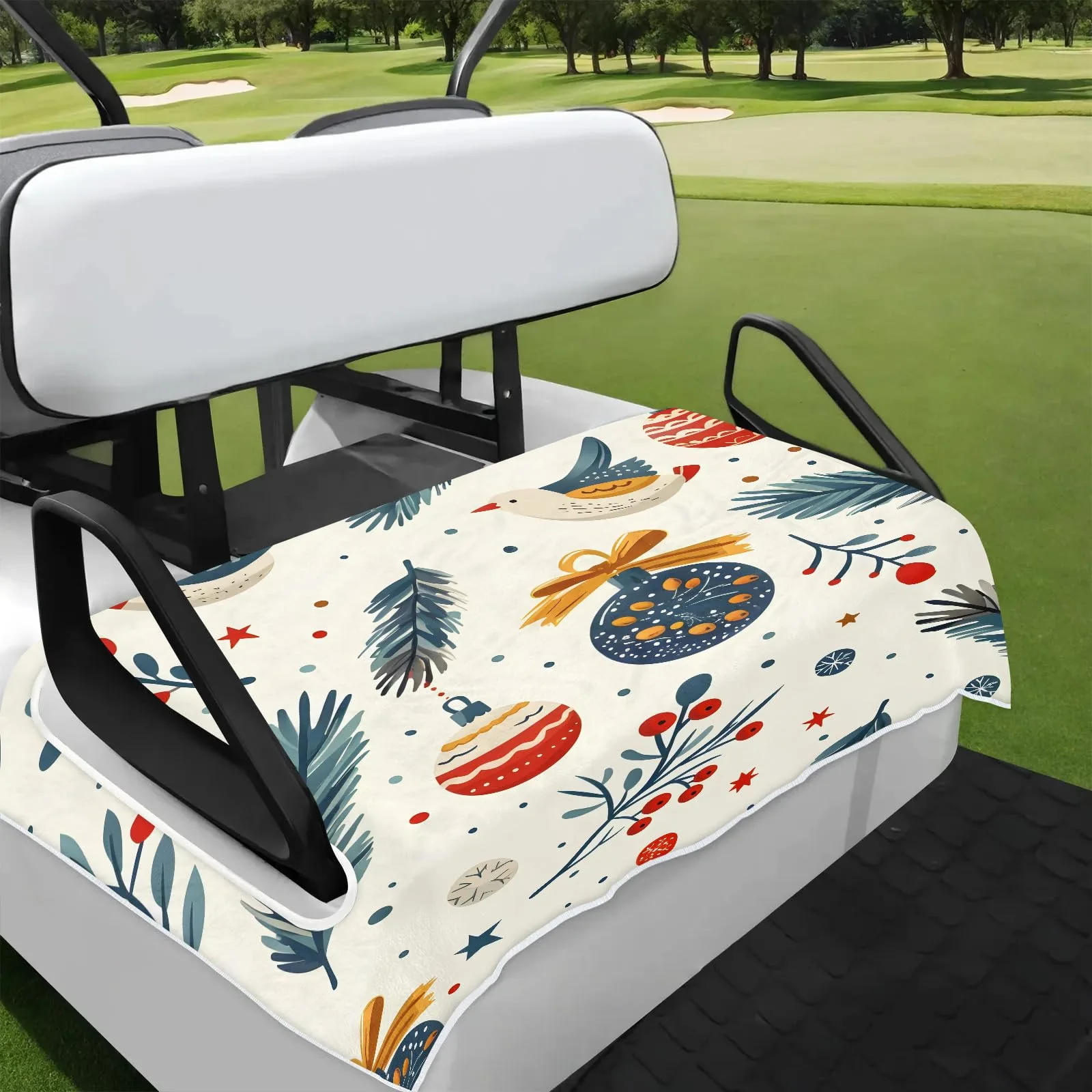 Tiveruda Christmas Golf Cart Seat Cover Blanket 51 x 31 in