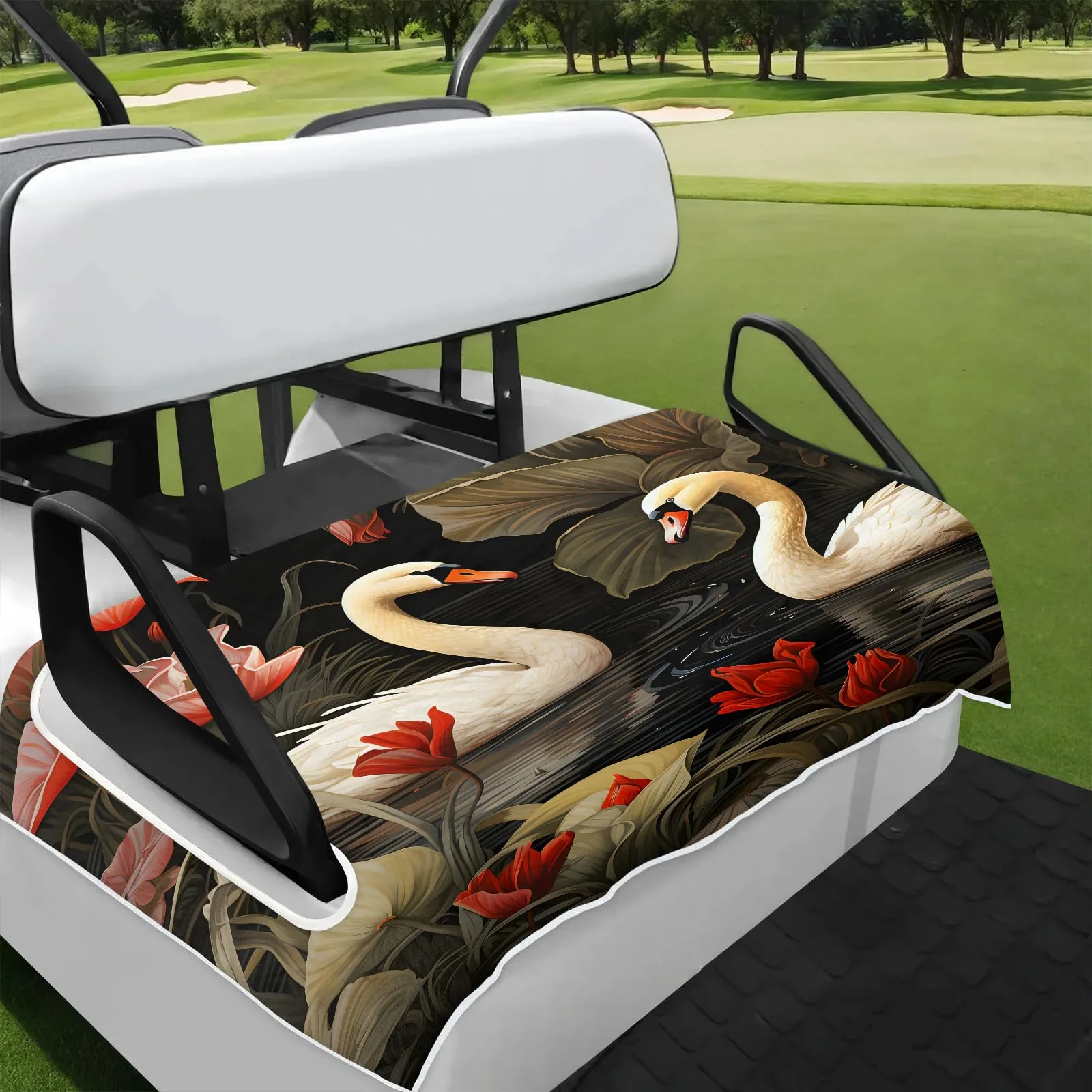 Tiveruda Goose Floral Golf Cart Seat Cover, 51 x 31 in