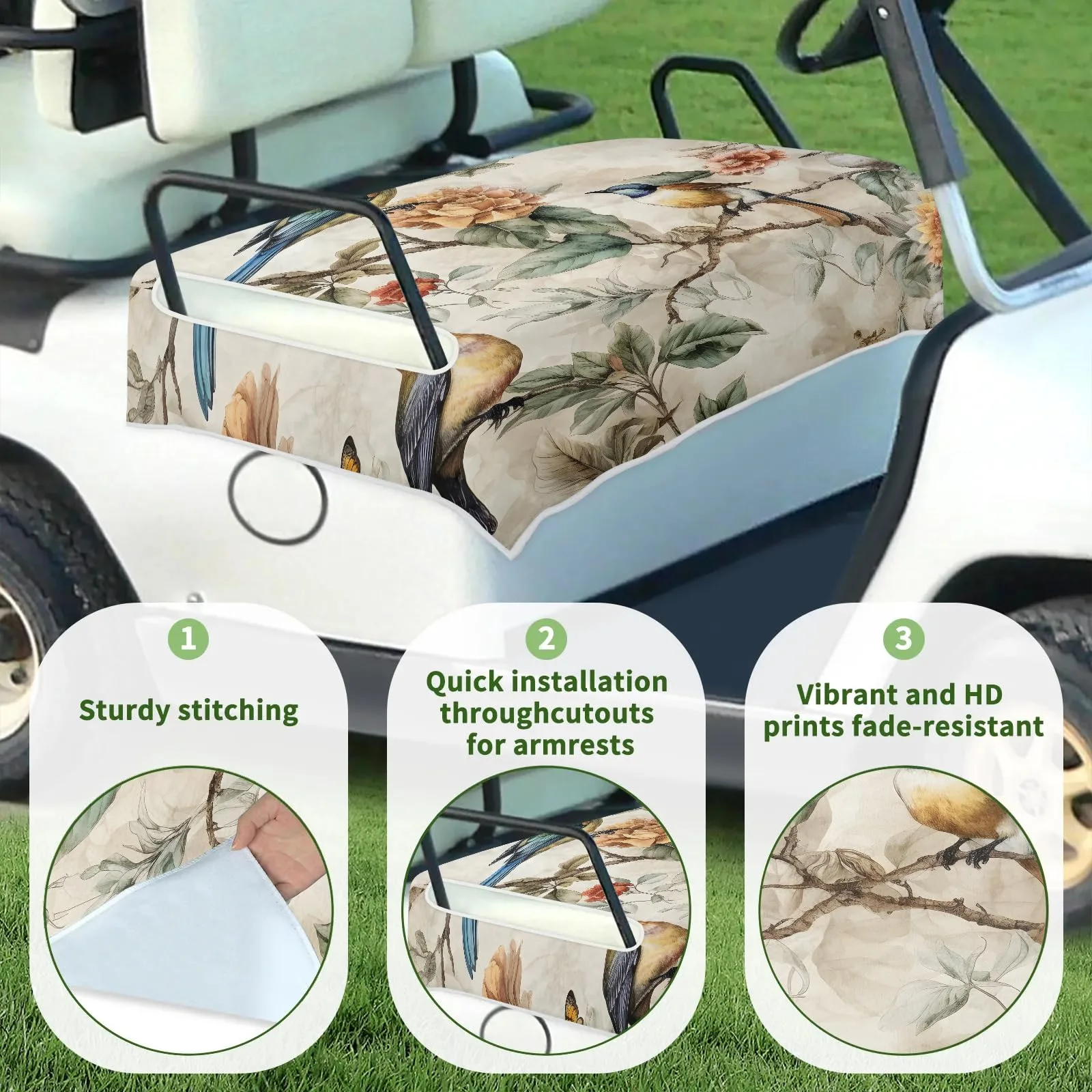 Tiveruda Golf Cart Seat Cover for Double Seats 51 x 31 in image 3