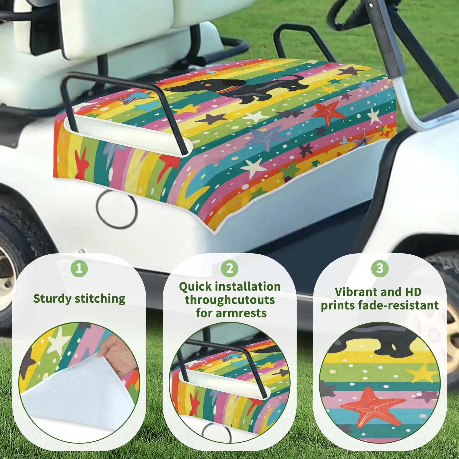 Tiveruda Golf Cart Seat Cover for Double Seats image 3