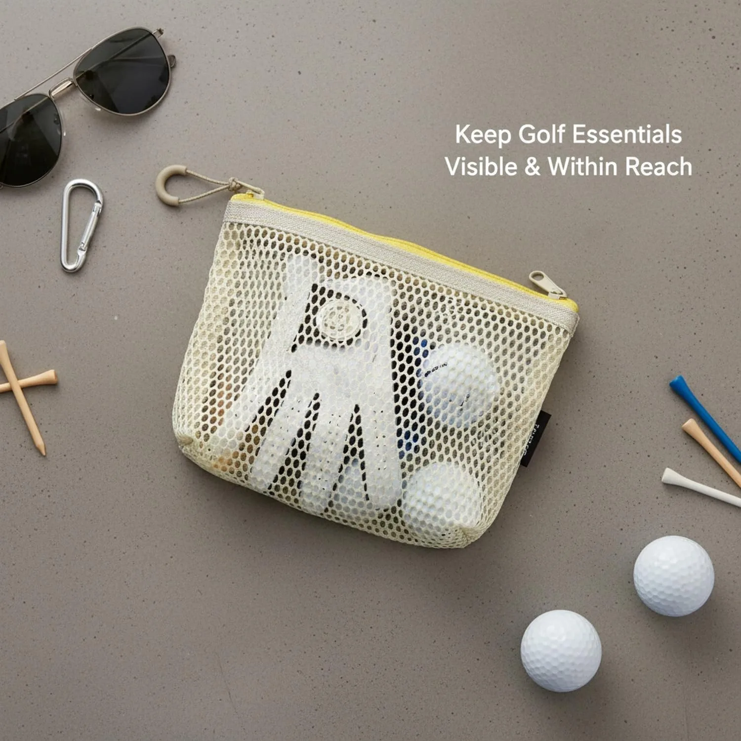 Generic Yellow Mesh Golf Cart Accessory Bag 766516 image 2