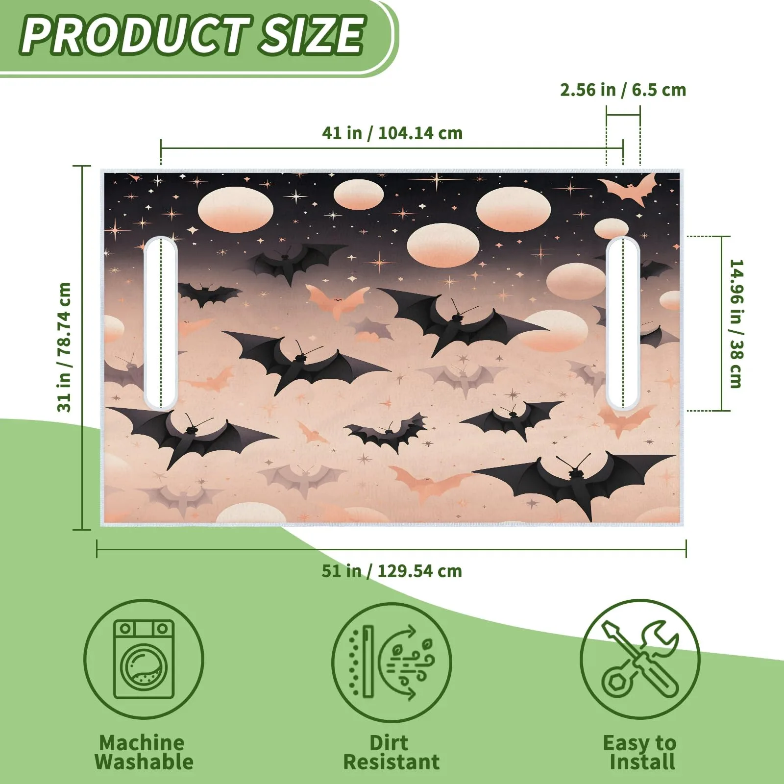 Tiveruda Halloween Golf Cart Seat Cover for Double Seats image 2