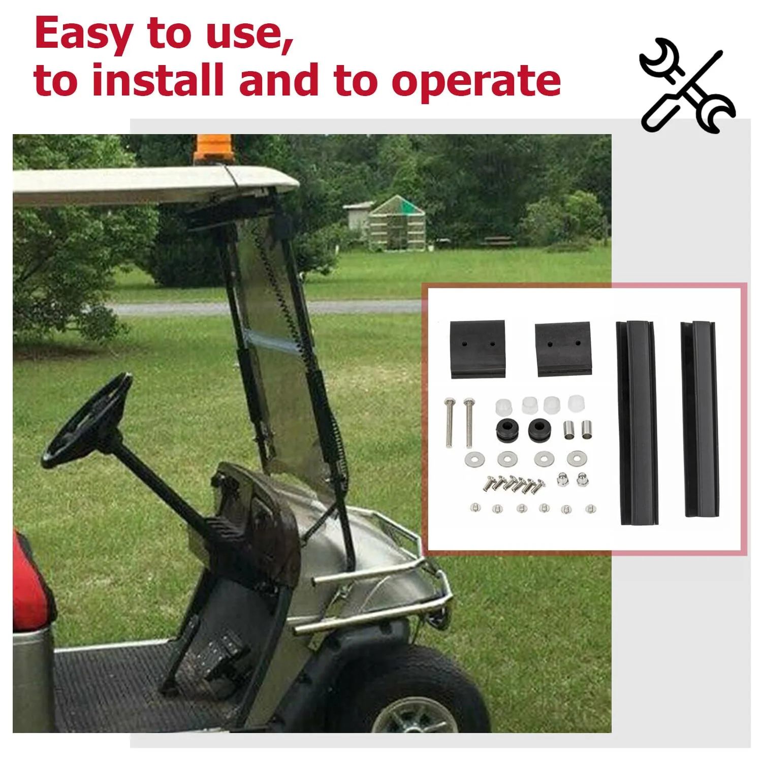 LIRHIQYGF Folding Windshield for E-Z-GO TXT 1994-2014 image 4