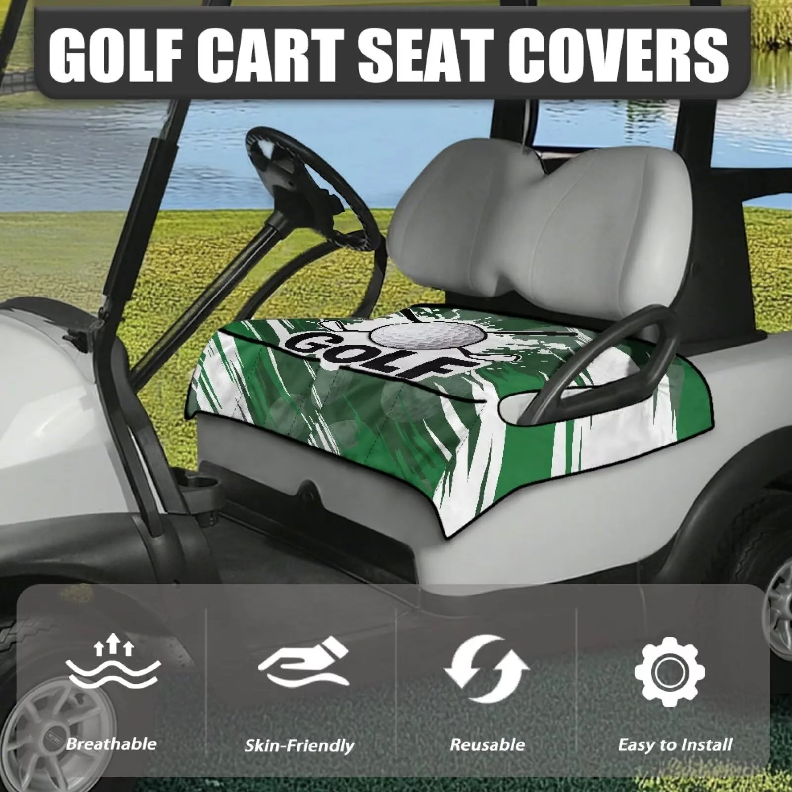 Knextrepoy Golf Cart Seat Cover with Pockets image 2