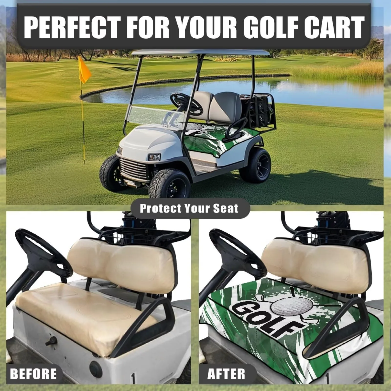 Knextrepoy Golf Cart Seat Cover with Pockets image 3