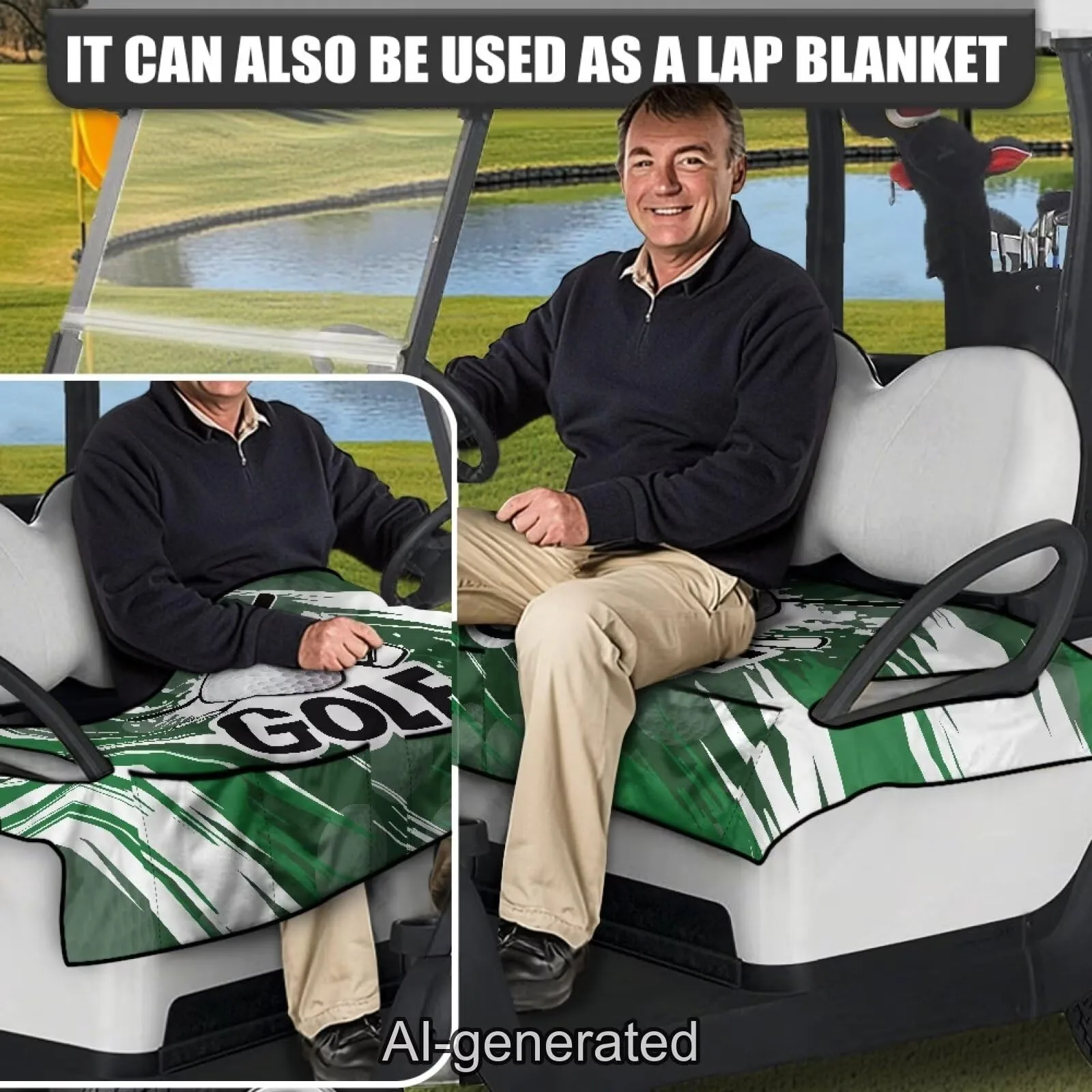 Knextrepoy Golf Cart Seat Cover with Pockets image 4