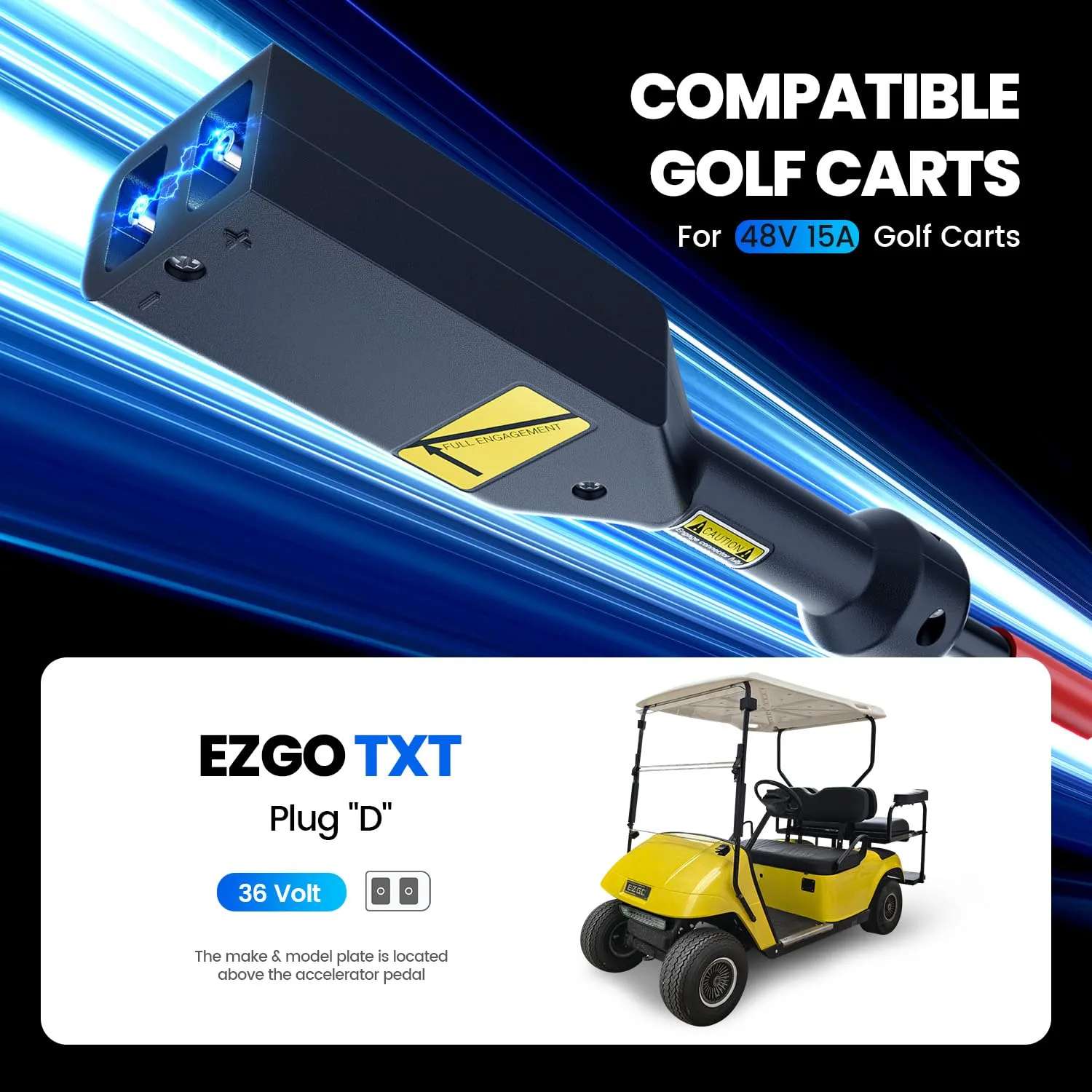 EXEFCH 36V 18A Charger for E-Z-GO TXT Golf Carts image 2