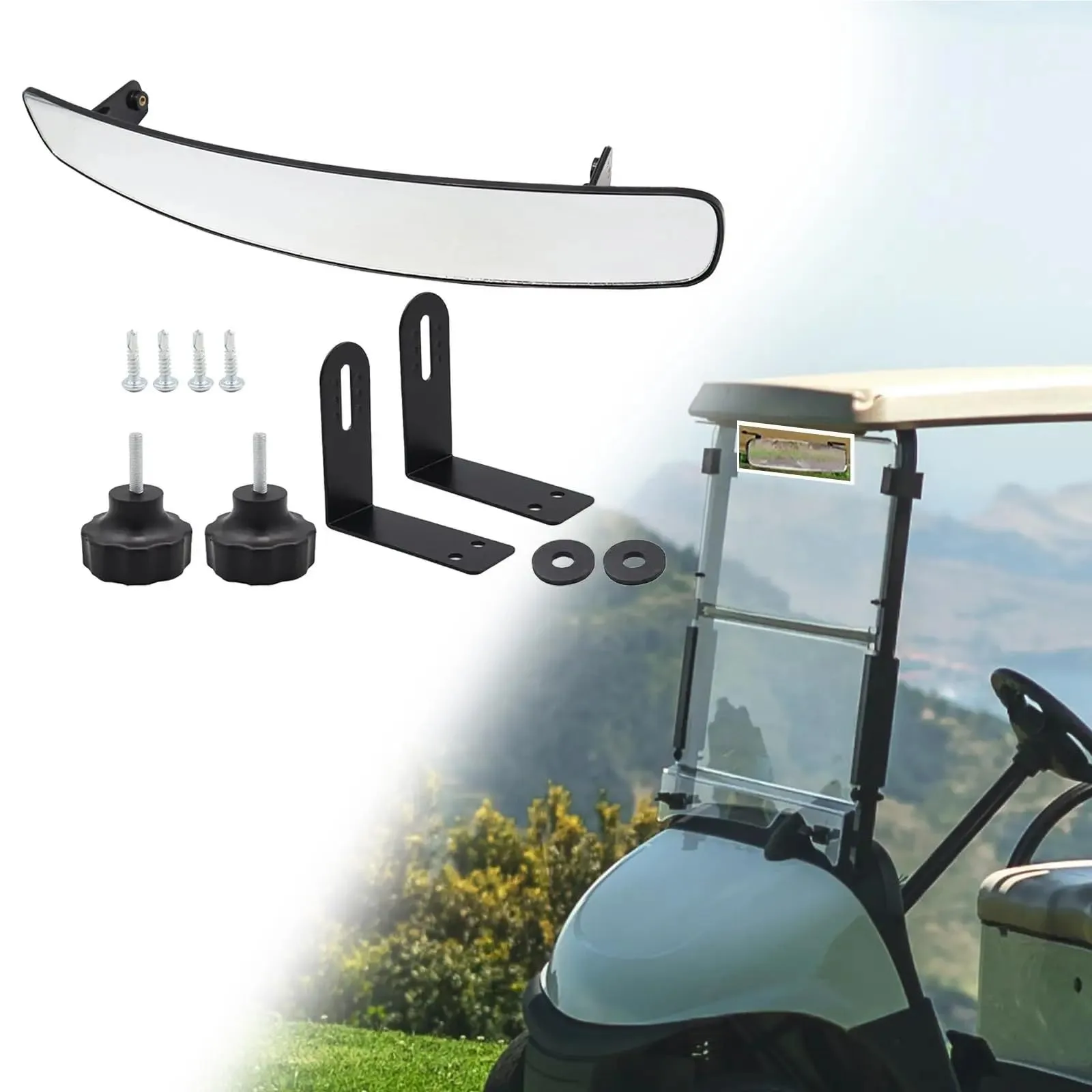 Ktann Convex Rear View Mirror for E-Z-GO Golf Carts image 2