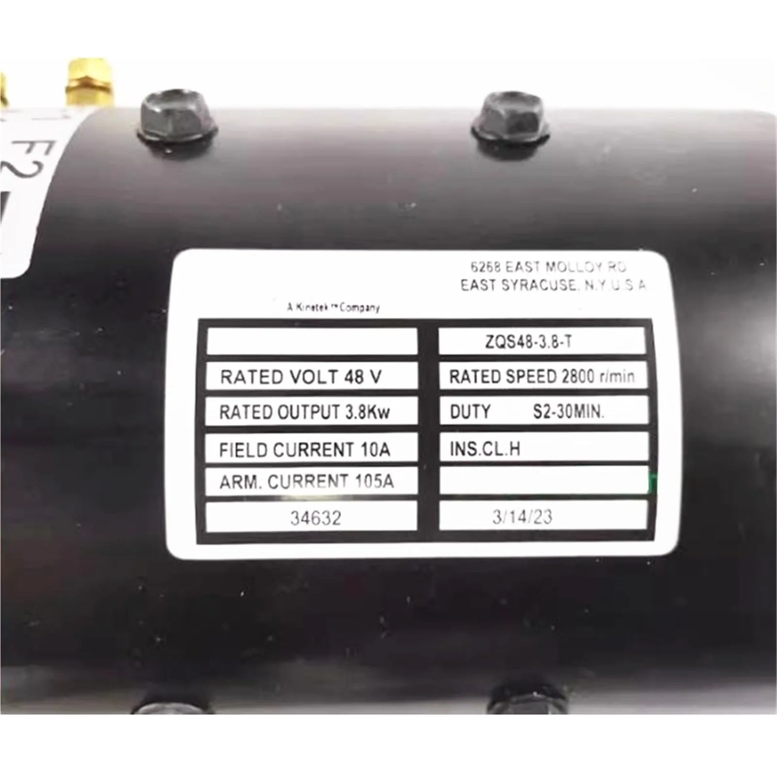 OETIBUFA ZQS48-3.8-T 48V 3.8 kW Golf Cart Motor image 4
