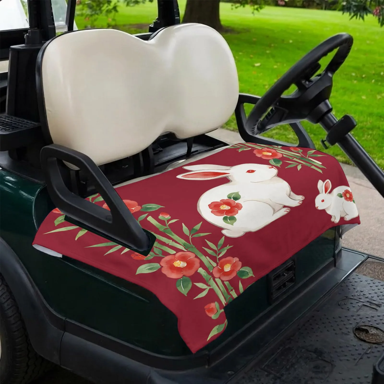 DecorLovee Red Golf Cart Seat Cover 51 x 31 Inch image 2