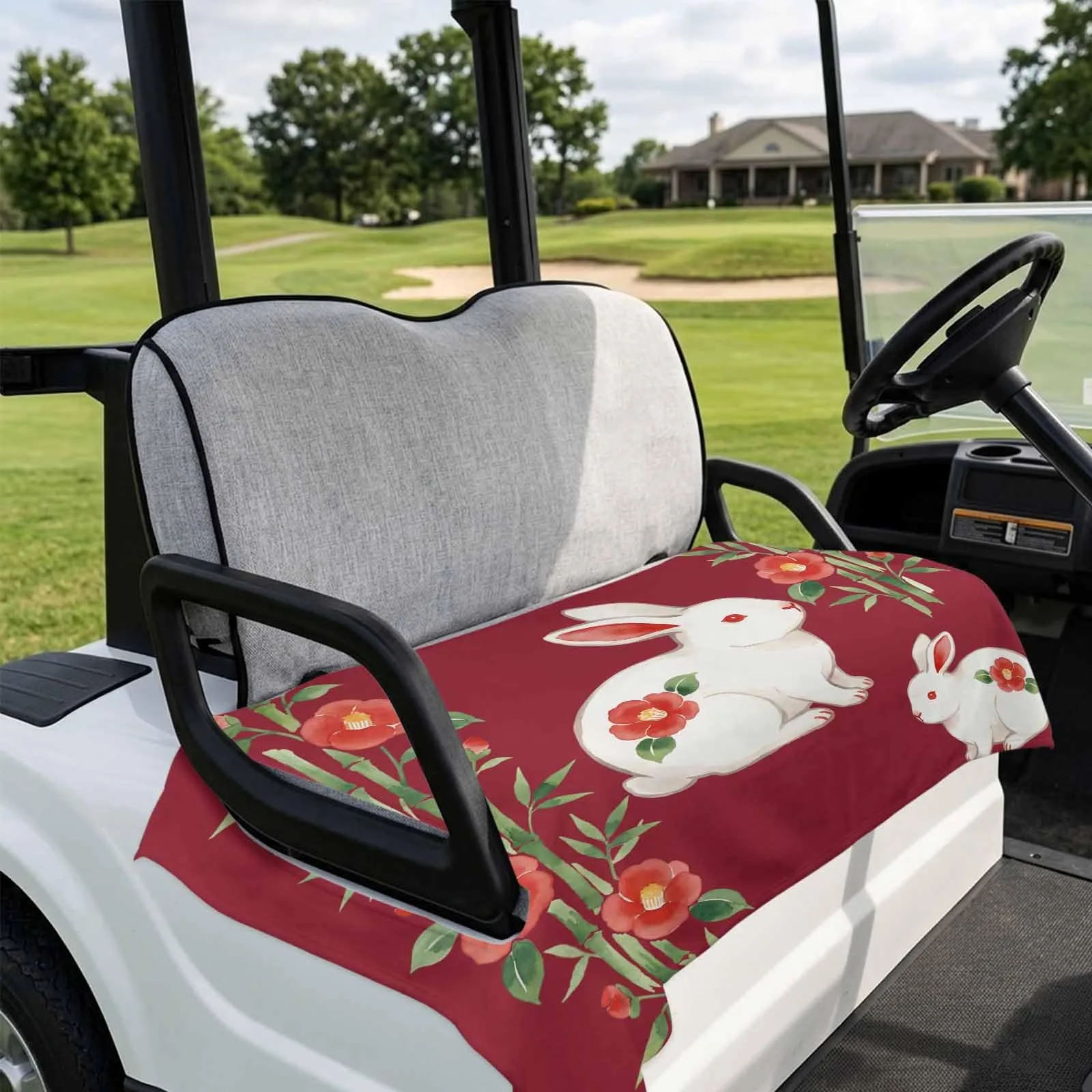 DecorLovee Red Golf Cart Seat Cover 51 x 31 Inch image 4
