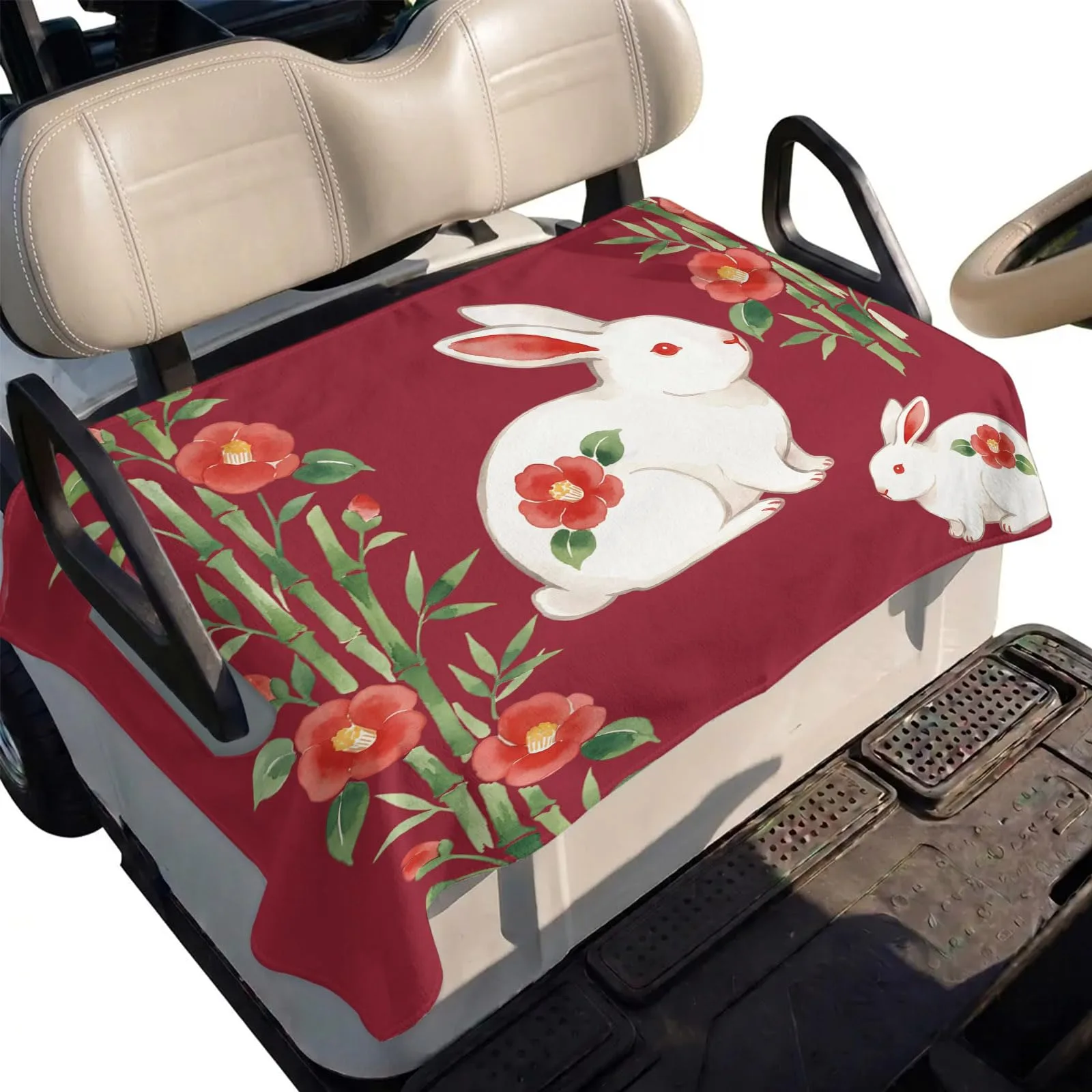DecorLovee Red Golf Cart Seat Cover 51 x 31 Inch