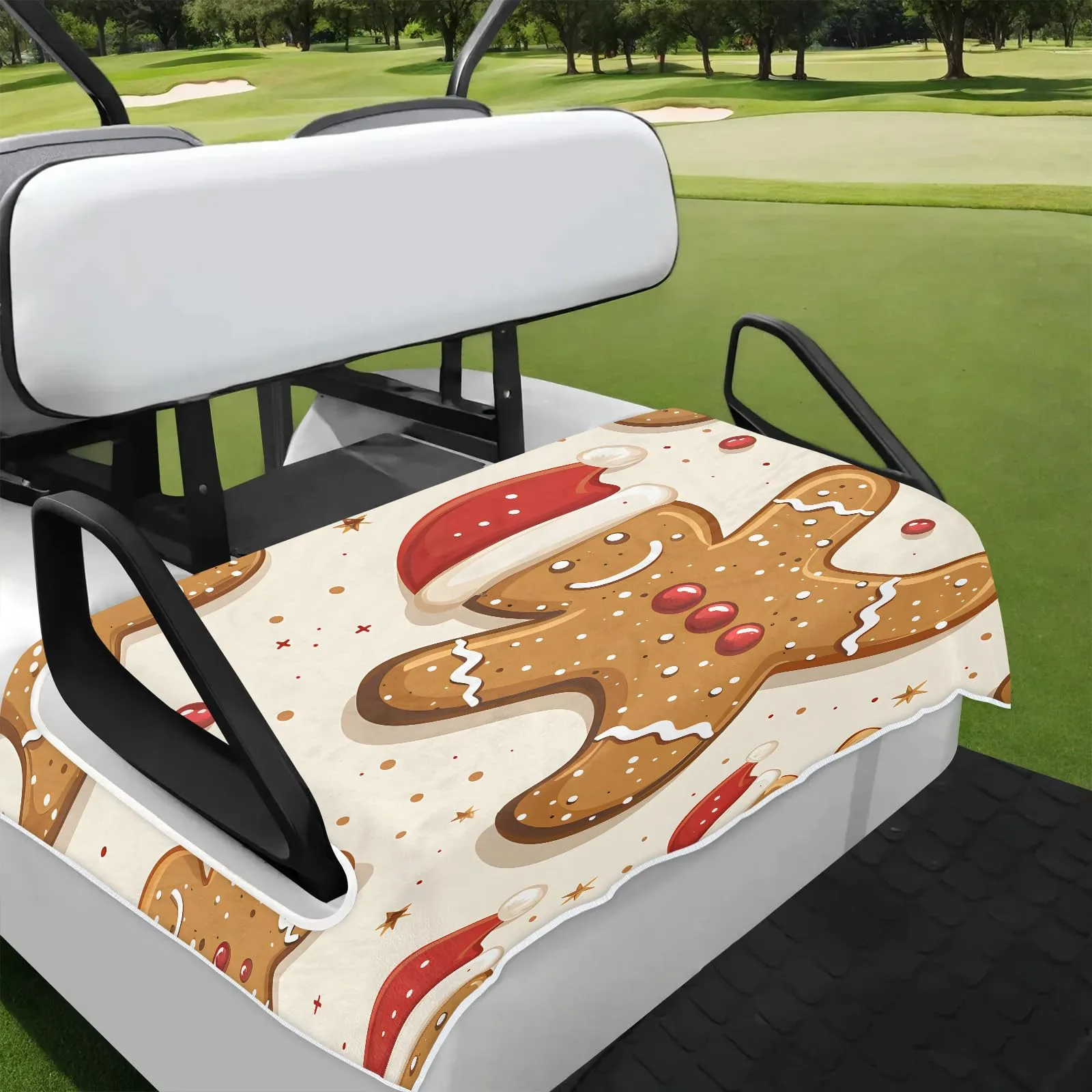 Tiveruda Christmas Gingerbread Golf Cart Seat Cover 51 x 31