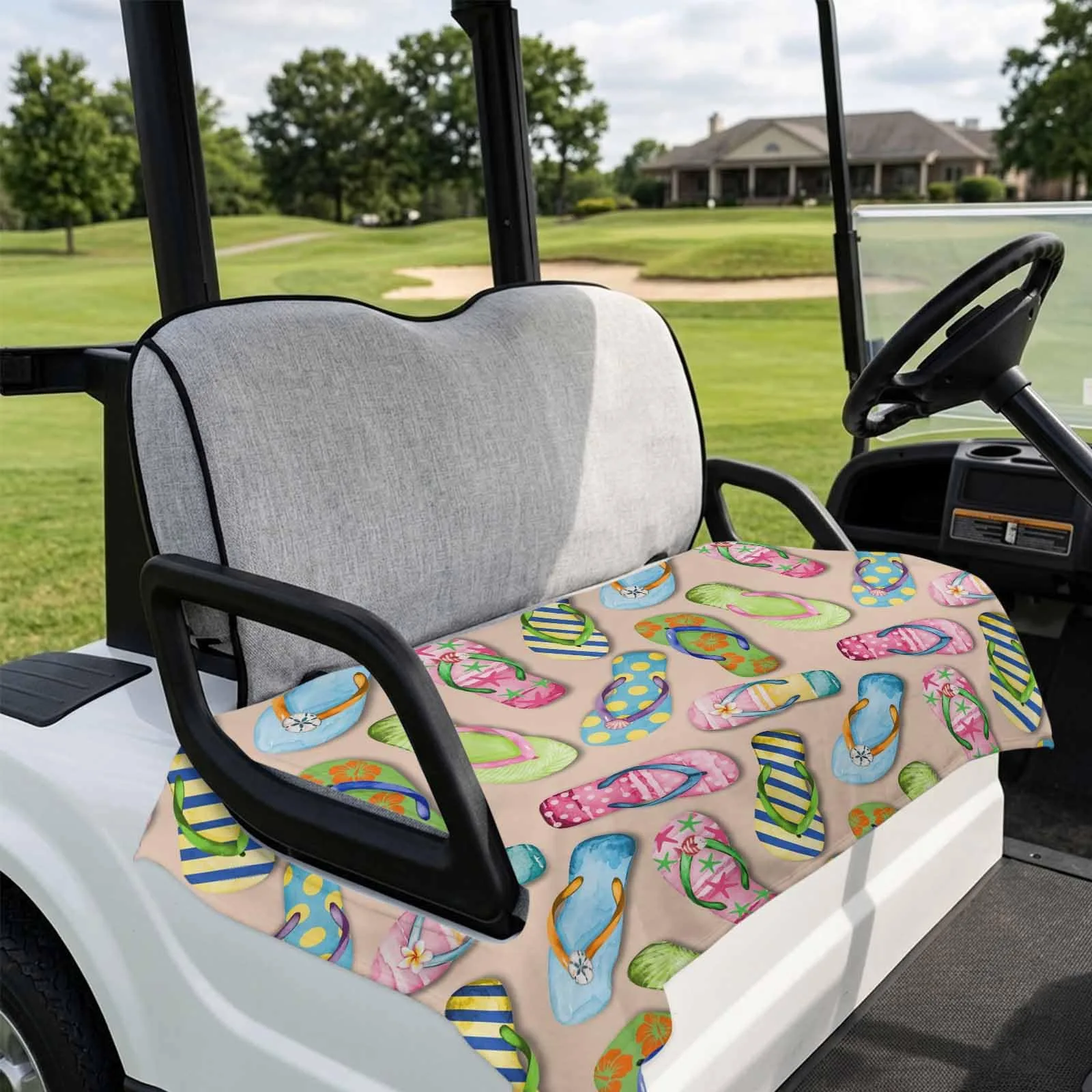 DecorLovee Golf Cart Seat Cover, Brown Microfiber 51 x 31 in image 4