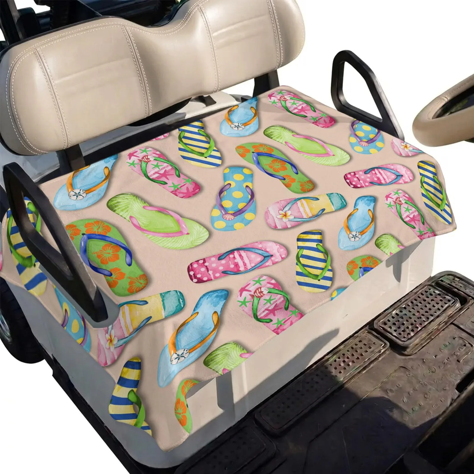 DecorLovee Golf Cart Seat Cover, Brown Microfiber 51 x 31 in