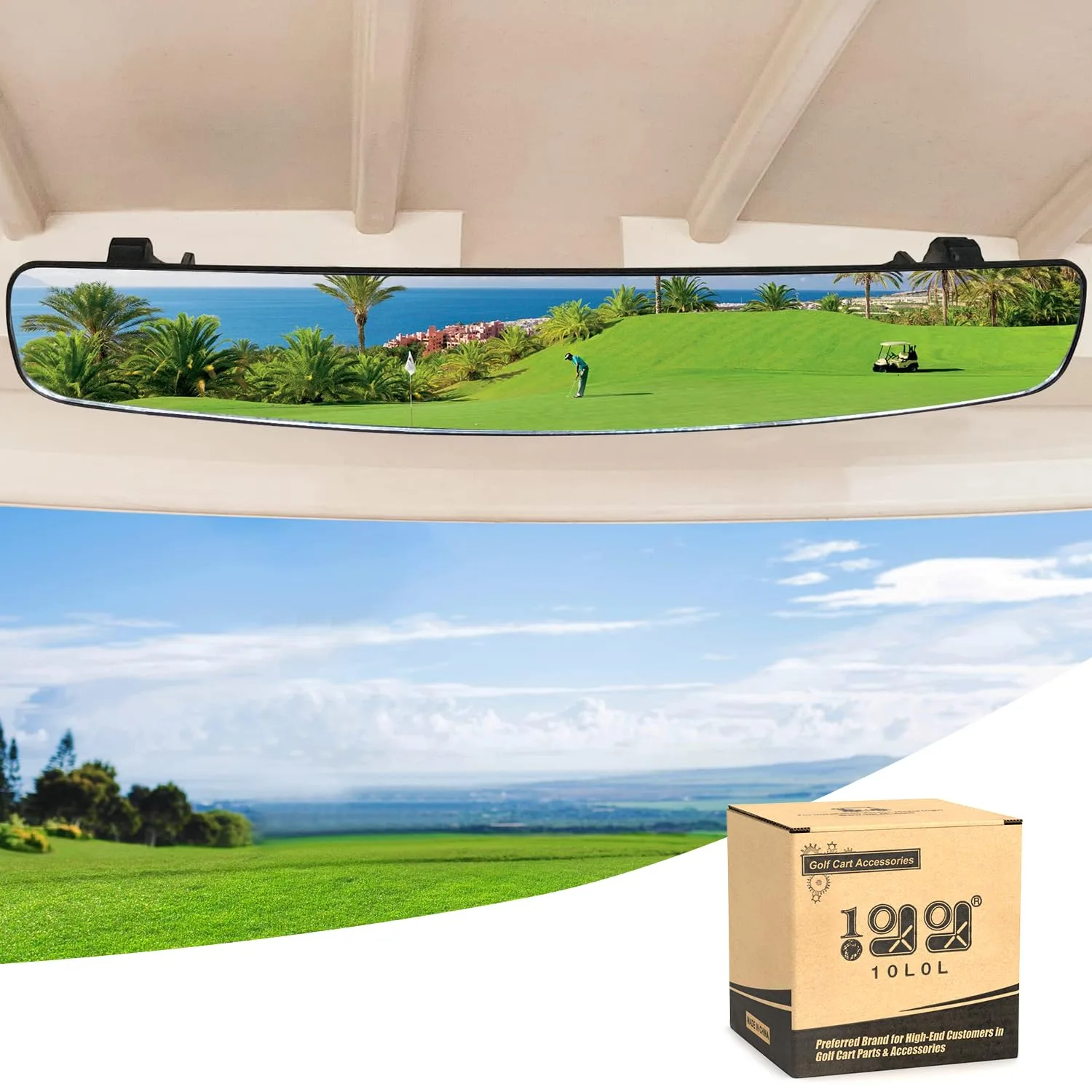 10L0L 180° Panoramic Golf Cart Rearview Mirror