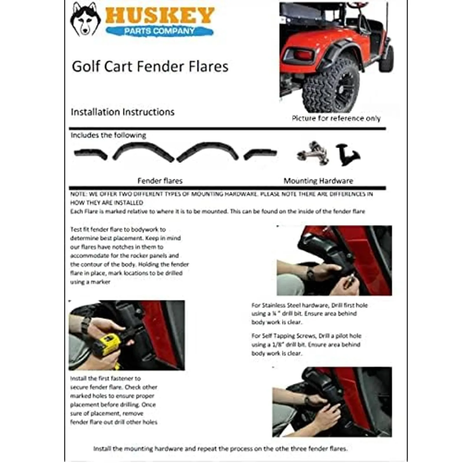 Huskey Fender Flares for E-Z-GO TXT 1996-2013 image 2