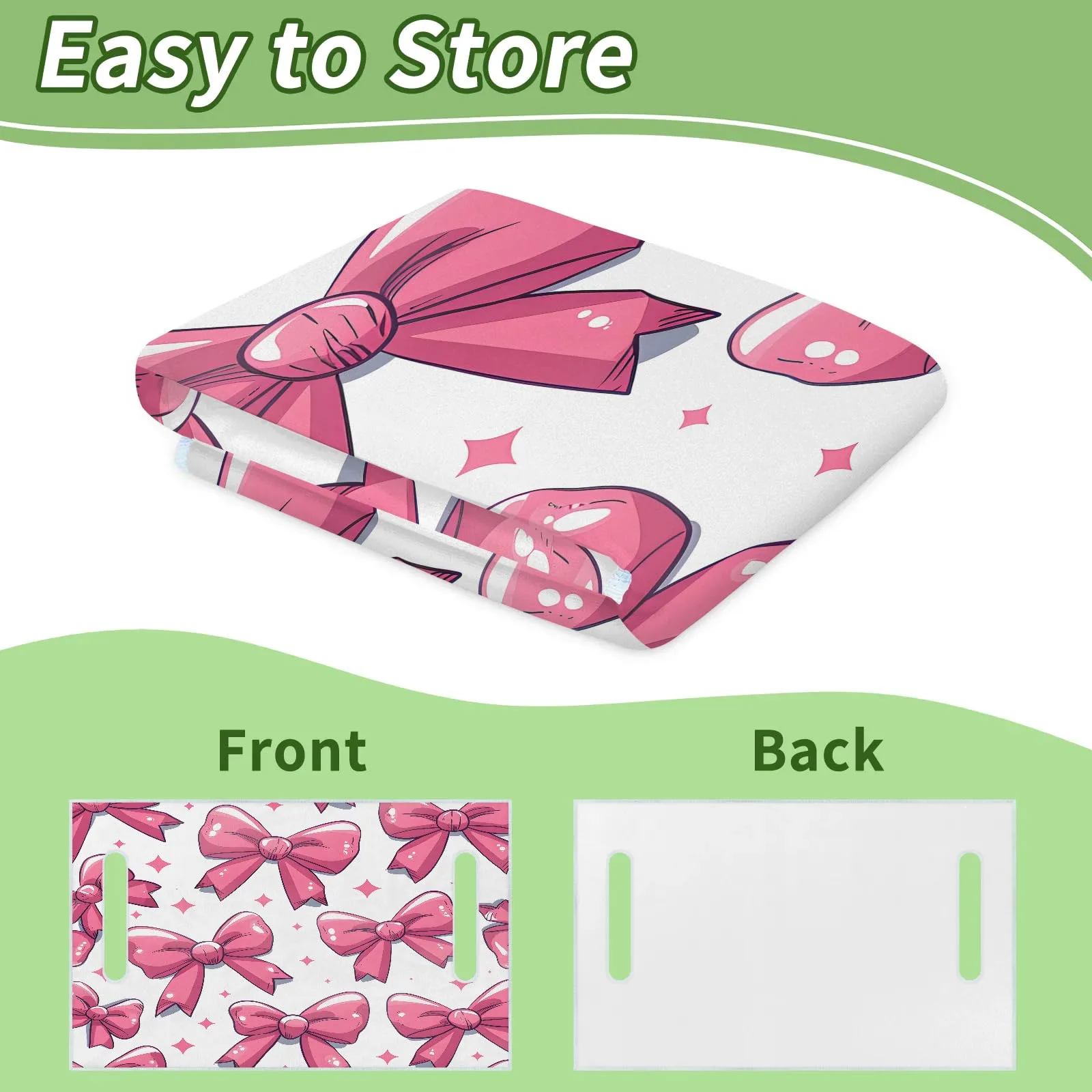 Tiveruda Pink Bow Golf Cart Seat Cover, 51 x 31 in image 4