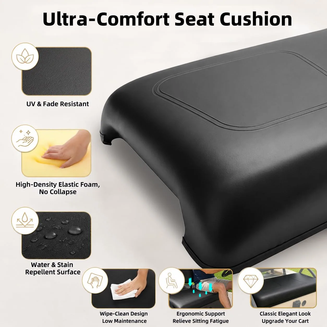 Roykaw Front Seat Bottom Cushion for Club Car DS image 3
