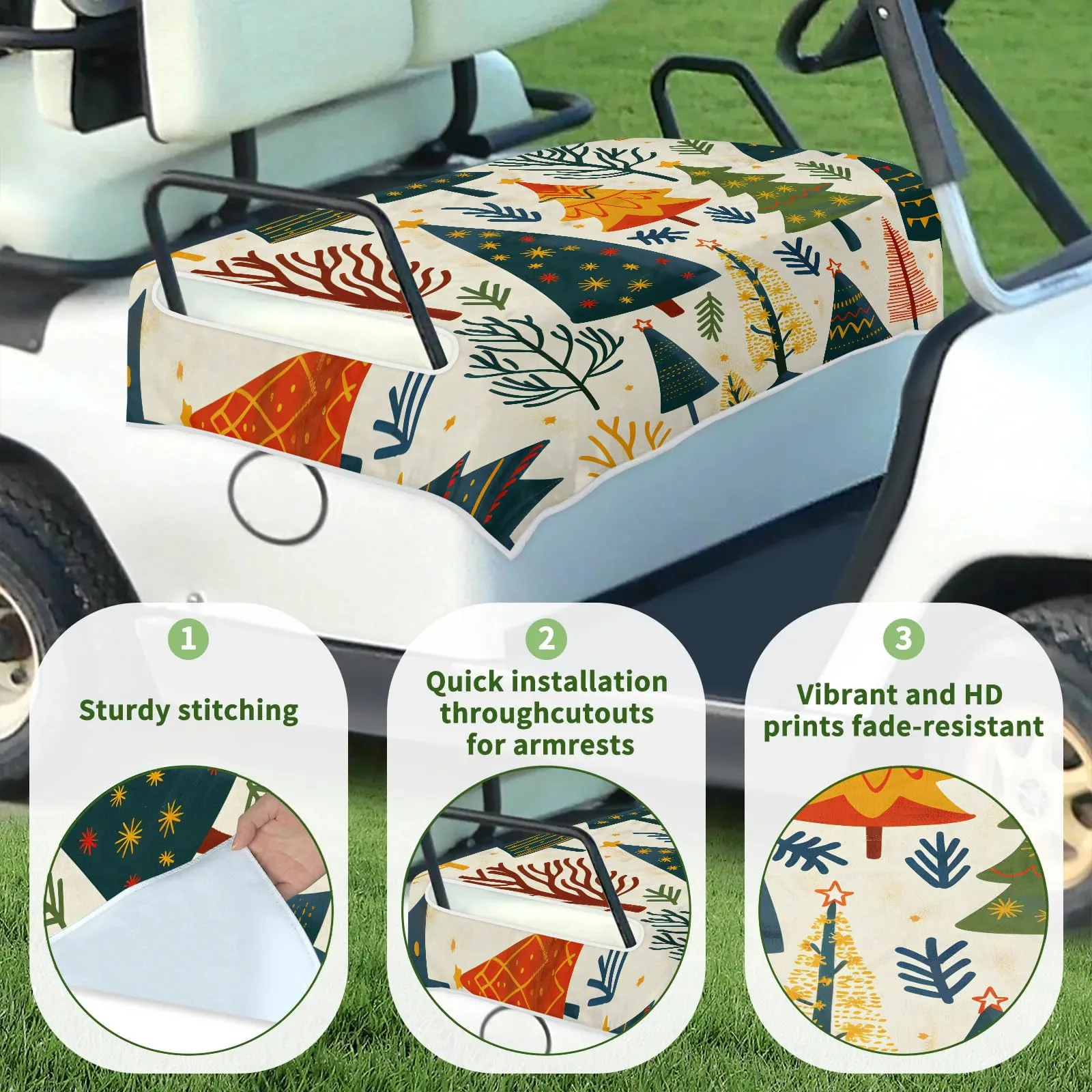Tiveruda Golf Cart Seat Cover for Double Seats image 3