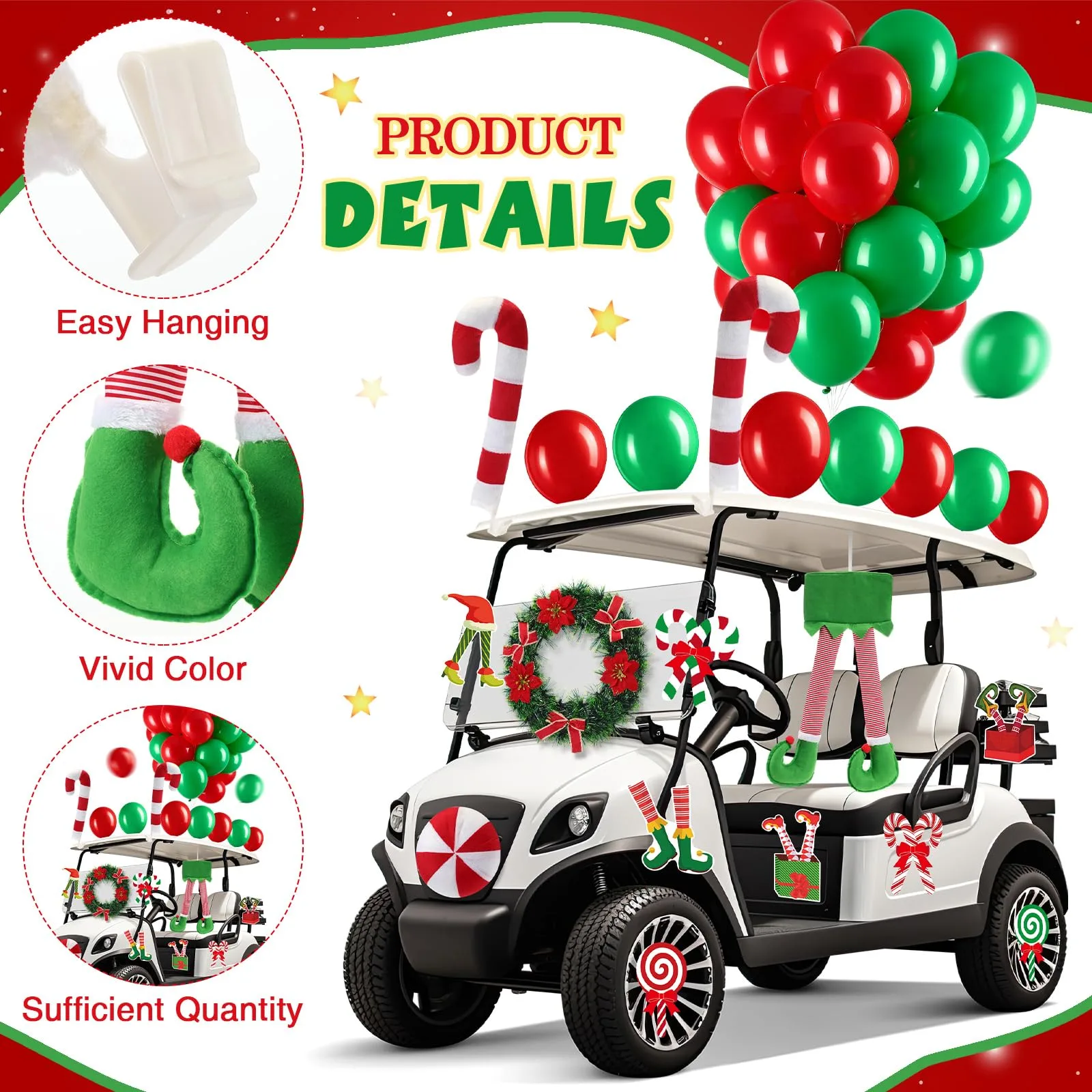 Soulchen Christmas Golf Cart Decoration Set image 3