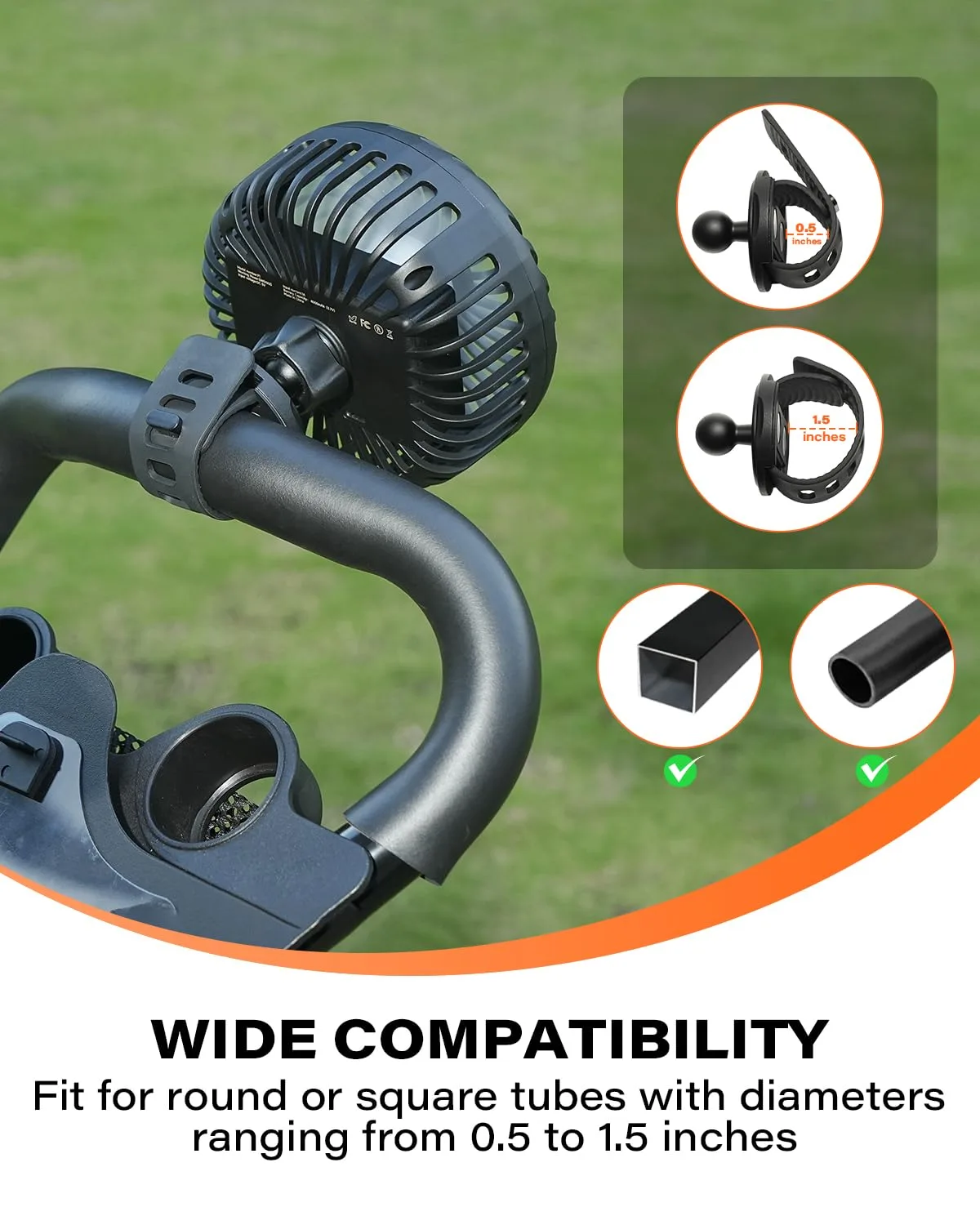 A2C Rechargeable Golf Cart Fan for EZGO, Club Car & Yamaha image 3