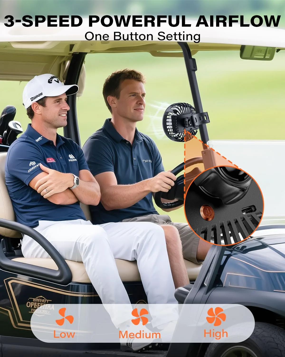 A2C Rechargeable Golf Cart Fan for EZGO, Club Car & Yamaha image 4