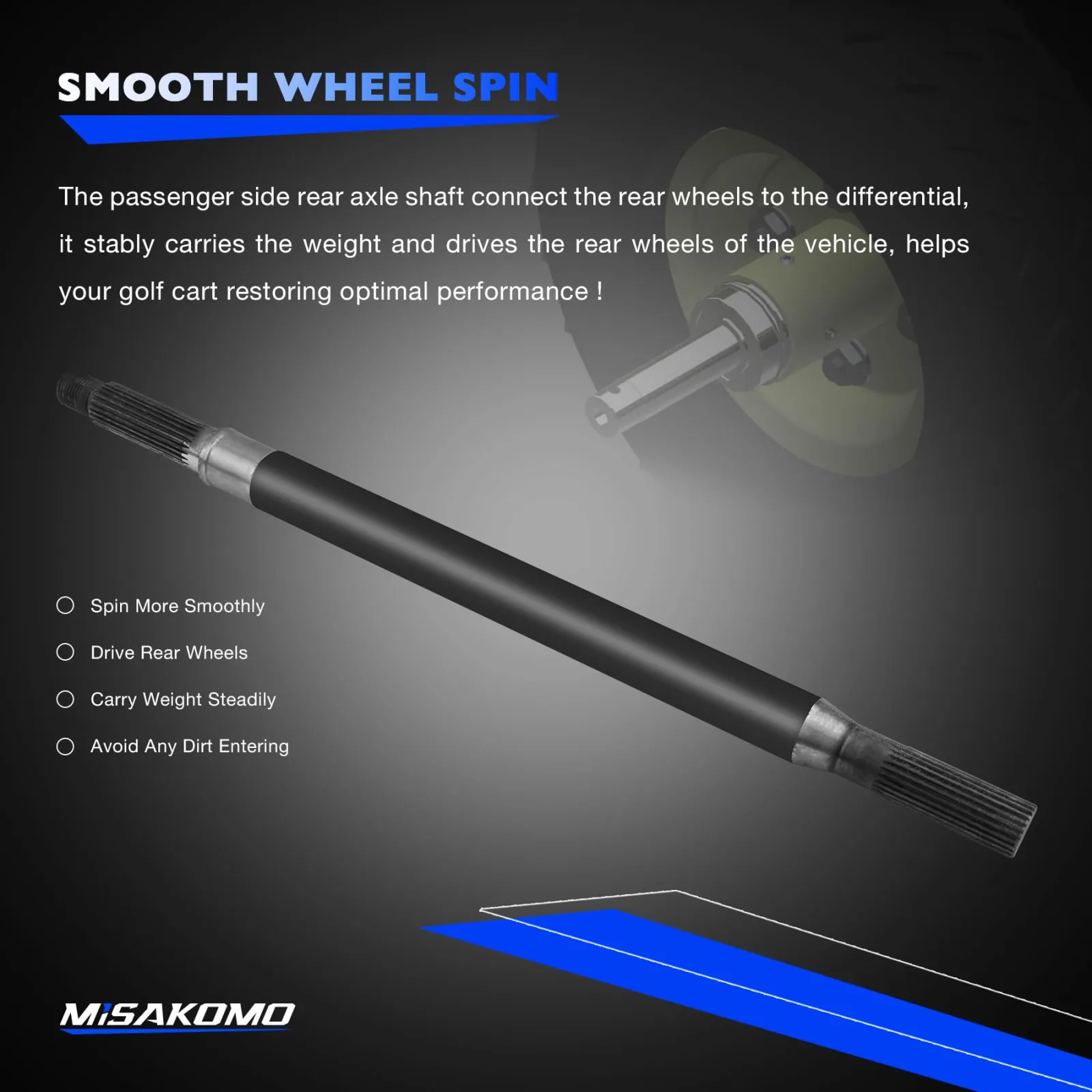 Misakomo 20377G12 E-Z-GO Rear Axle Bearing Kit image 2