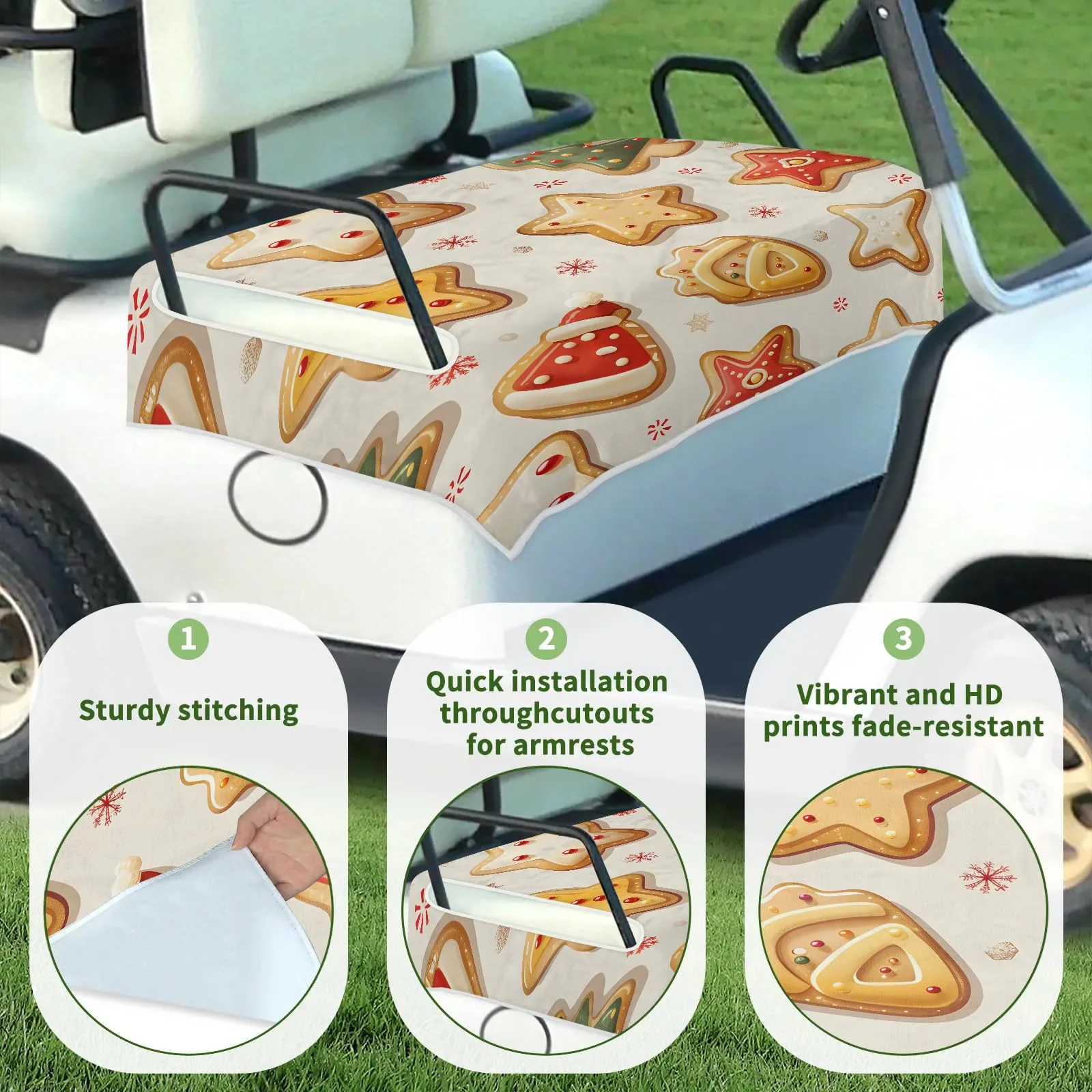 Tiveruda Golf Cart Seat Cover for 2-Person Seats image 3