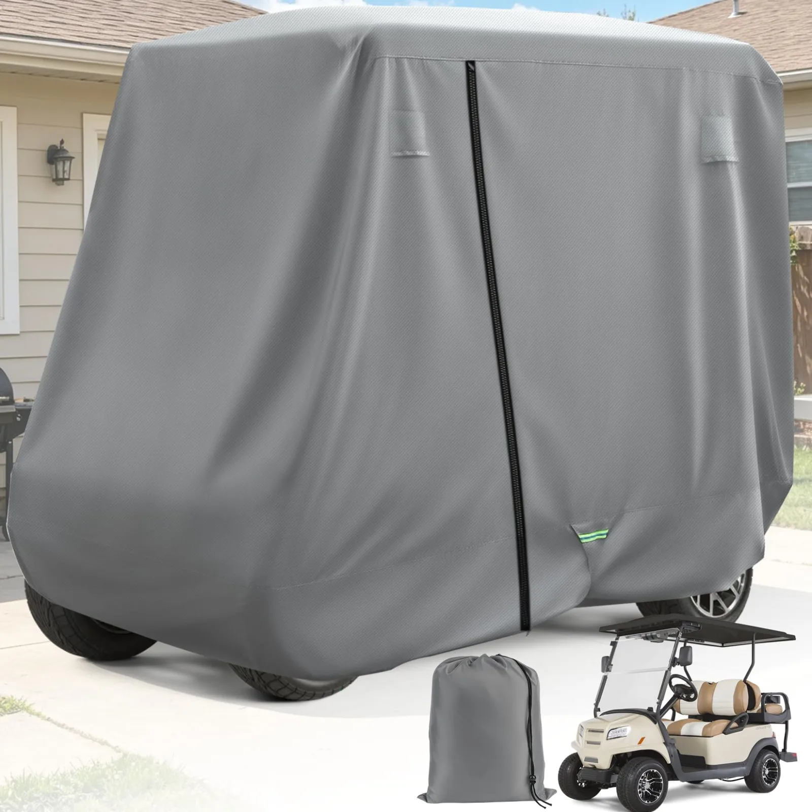 DRIVE UP DU00106 600D Waterproof Golf Cart Cover — 2/4 Passenger