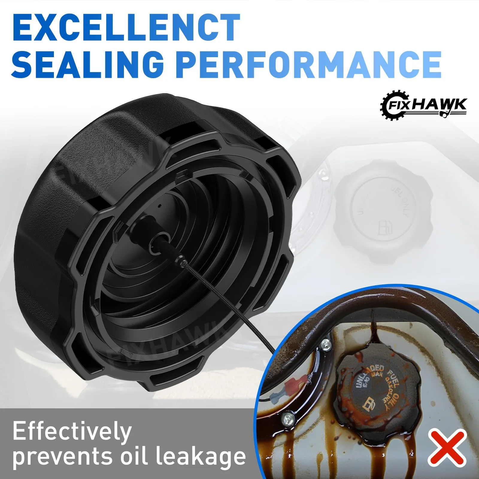 FIXHAWK FK-0098 Vented Gas Fuel Cap with Tether (2-1/4" ID) image 2