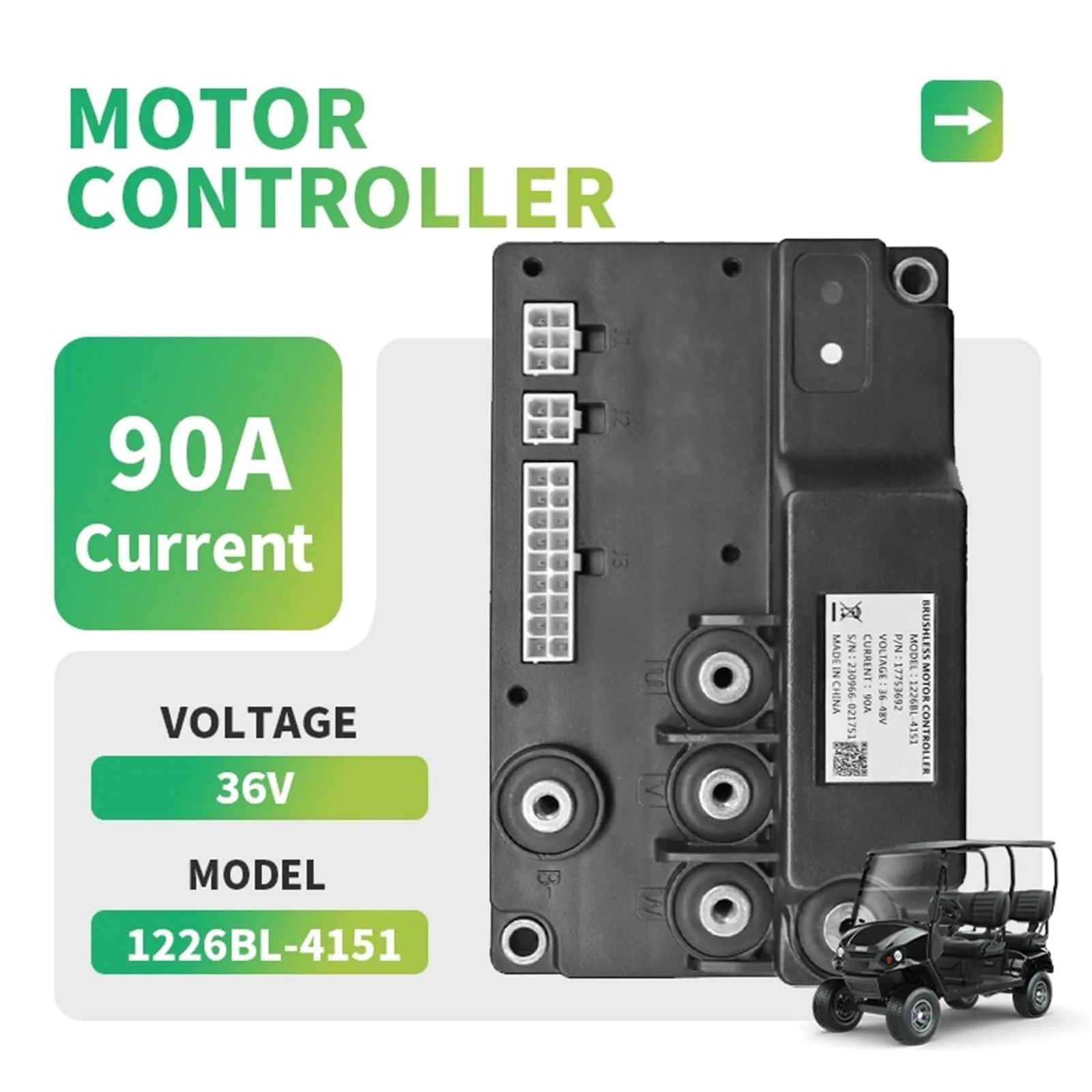 OYFEKNKUZ 1226BL-4151 48V 90A DC Motor Controller image 3