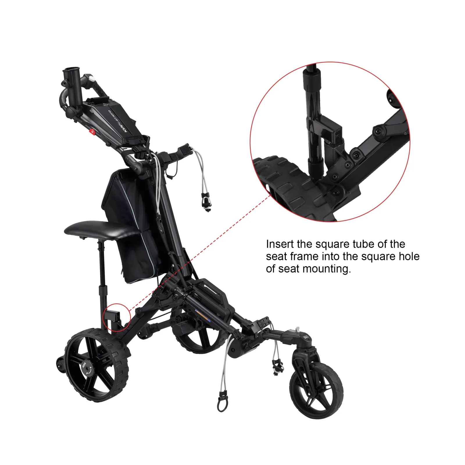KVV Removable Seat for E-GT3070 Push-Pull Cart image 4