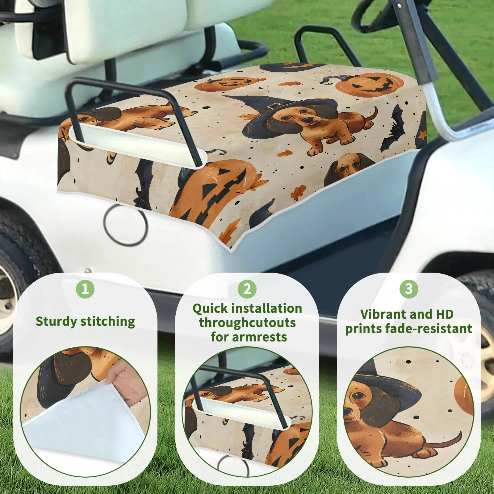 Tiveruda Halloween Pumpkin Golf Cart Seat Cover image 3