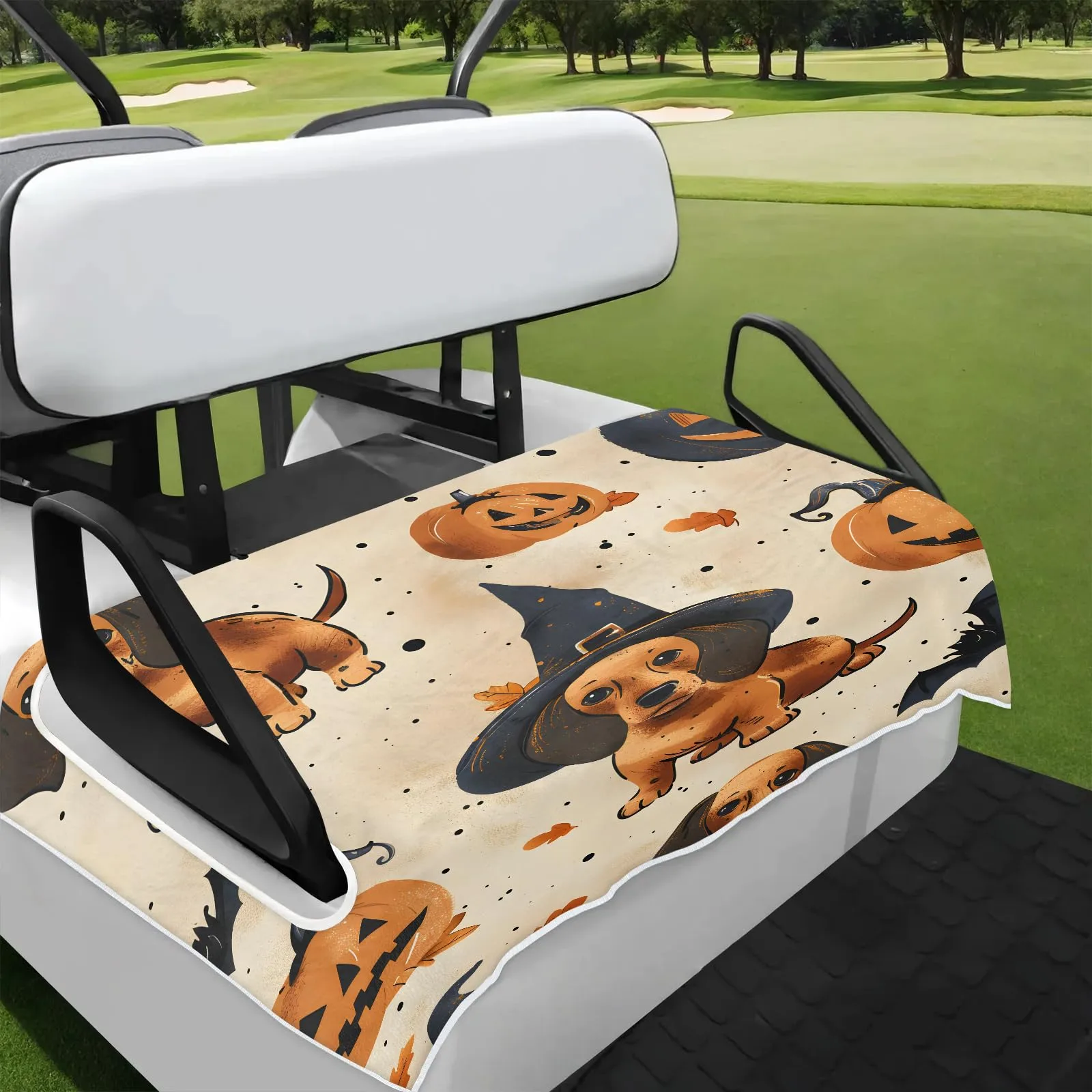 Tiveruda Halloween Pumpkin Golf Cart Seat Cover