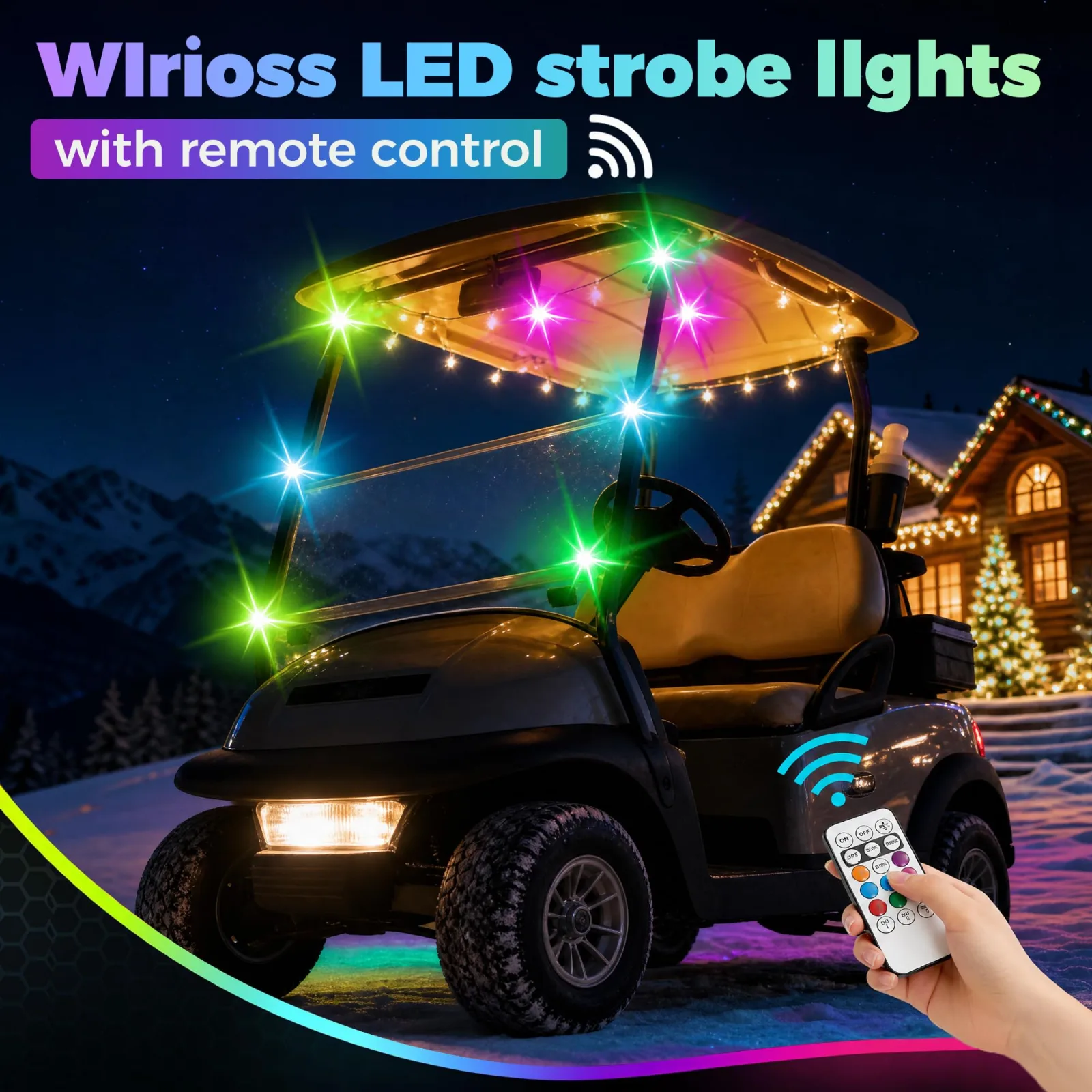 10L0L Golf Cart Rock Light Kit with 6 Wireless LED Pods image 3