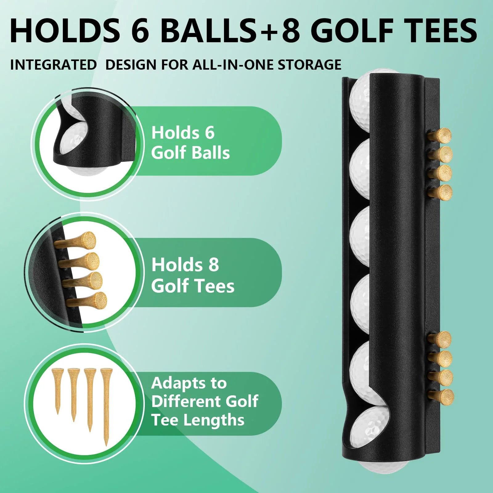 Generic Six-Ball Golf Cart Ball Holder and Tee Dispenser image 2