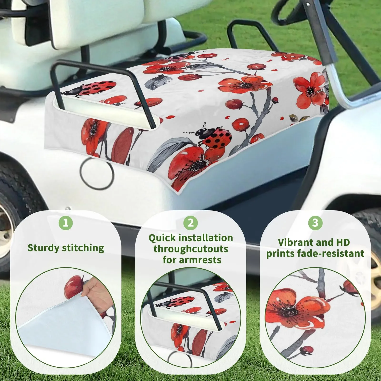 Tiveruda Japanese Cherry Blossom Golf Cart Seat Cover image 3