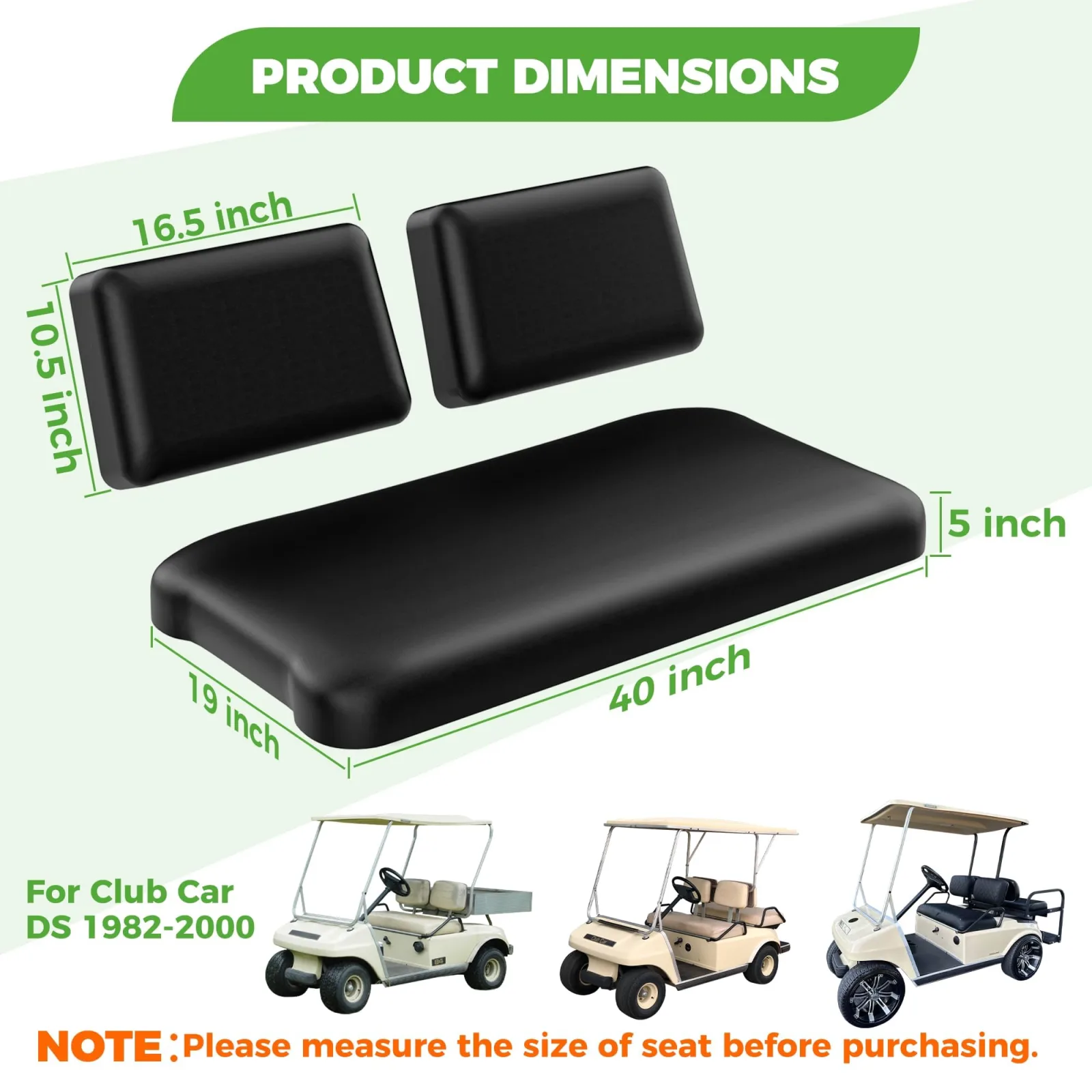 10L0L Front Seat Covers for Club Car DS and Yamaha G22 image 3