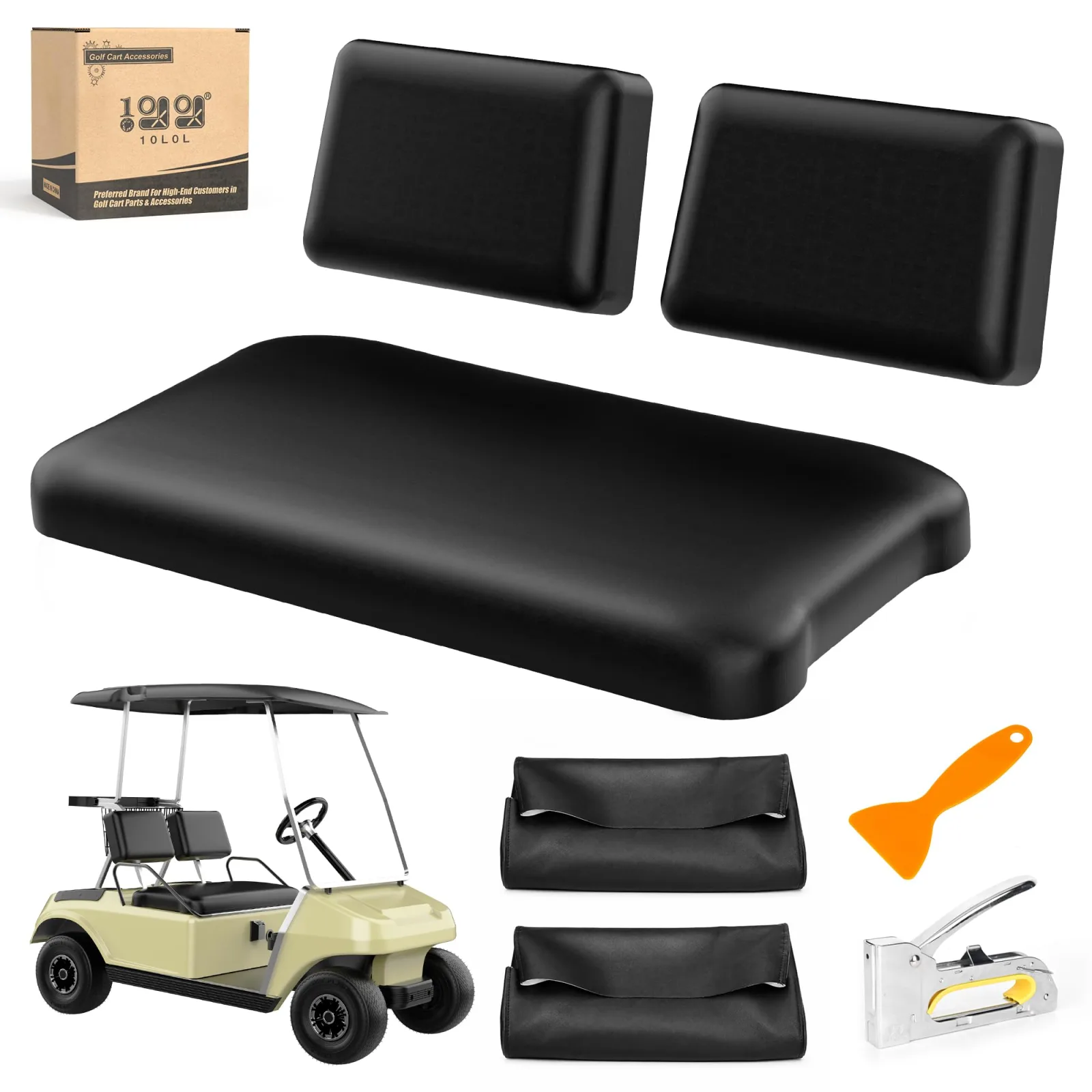 10L0L Front Seat Covers for Club Car DS and Yamaha G22