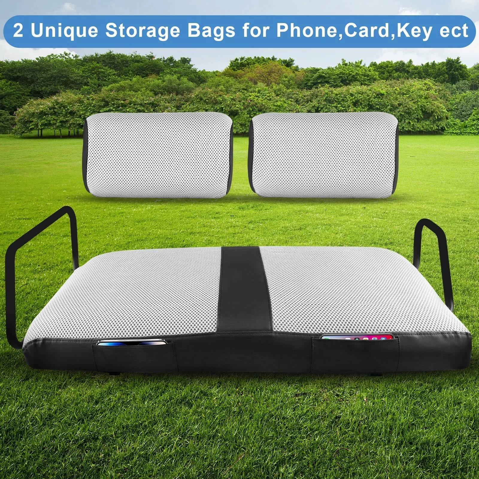 MOSNAI M229 Yamaha Golf Cart Front Seat Cover Set image 4