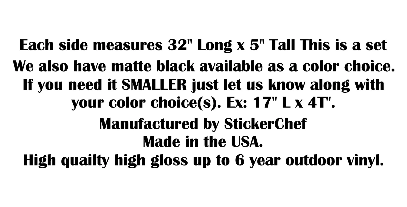 StickerChef GCA1226 Two-Color Vinyl Golf Cart Decal Sticker image 2