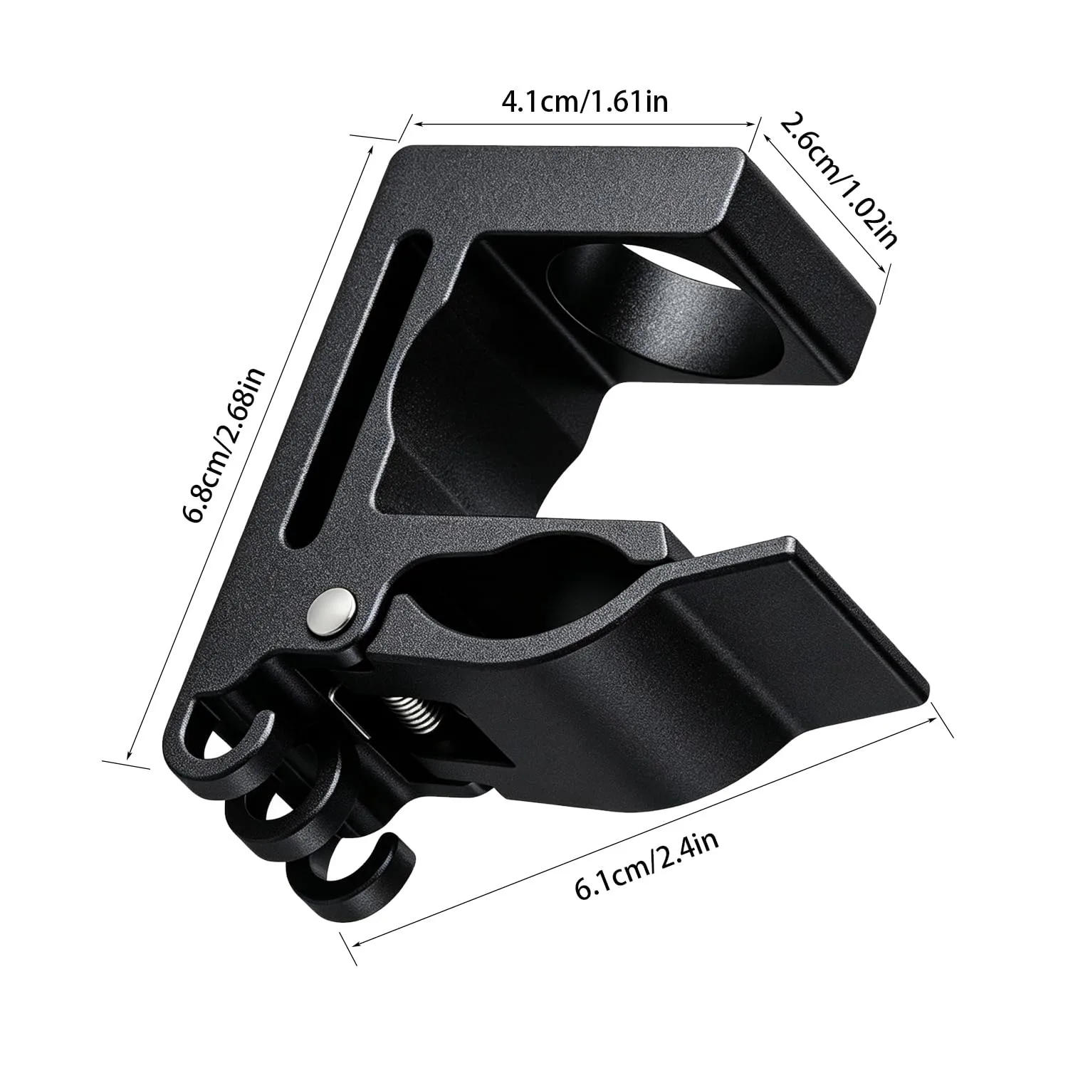 SirChic Magnetic Golf Cart Holder Clip — Black Aluminum image 2