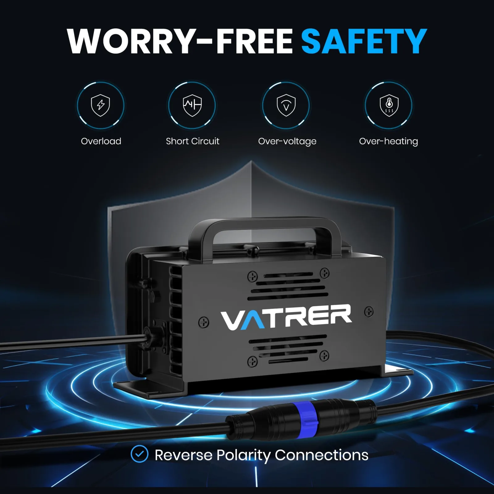VATRER POWER 43.8V 25A 36V LiFePO4 Golf Cart Charger image 3