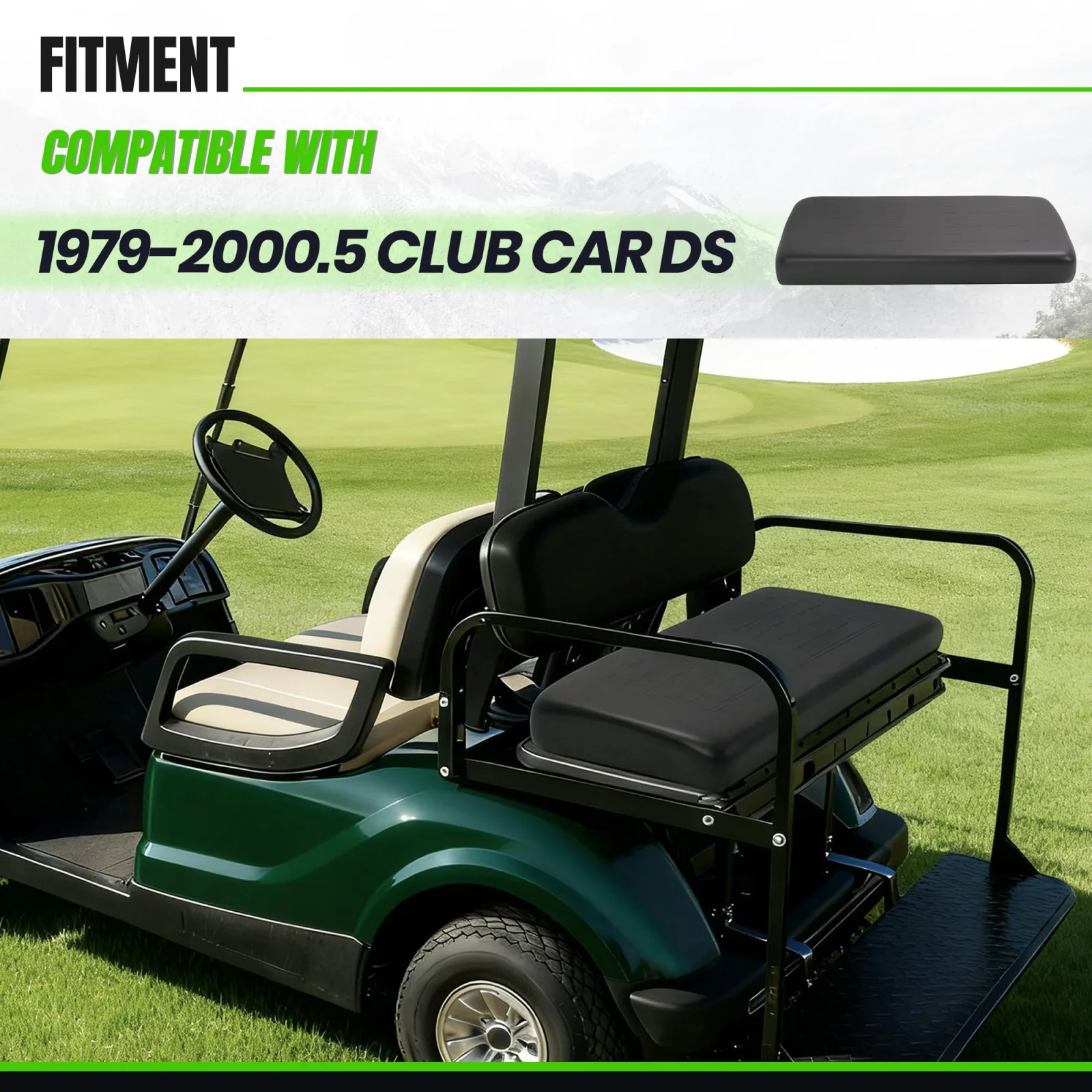 ECOTRIC Rear Seat Cushion for Club Car DS | LYCP-300-BK image 2