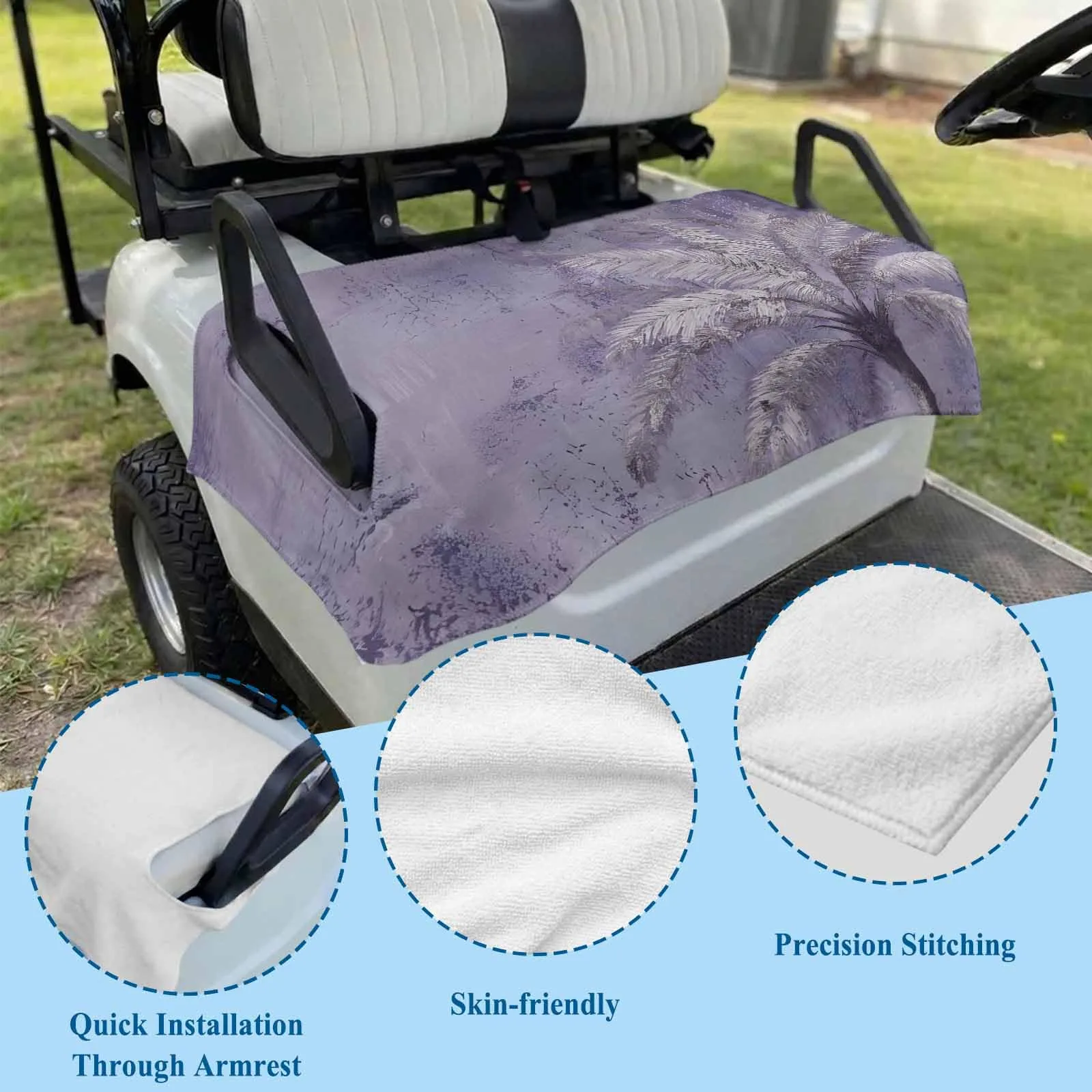 LooPoP 51" x 31" Microfiber Golf Cart Seat Cover — Purple image 2
