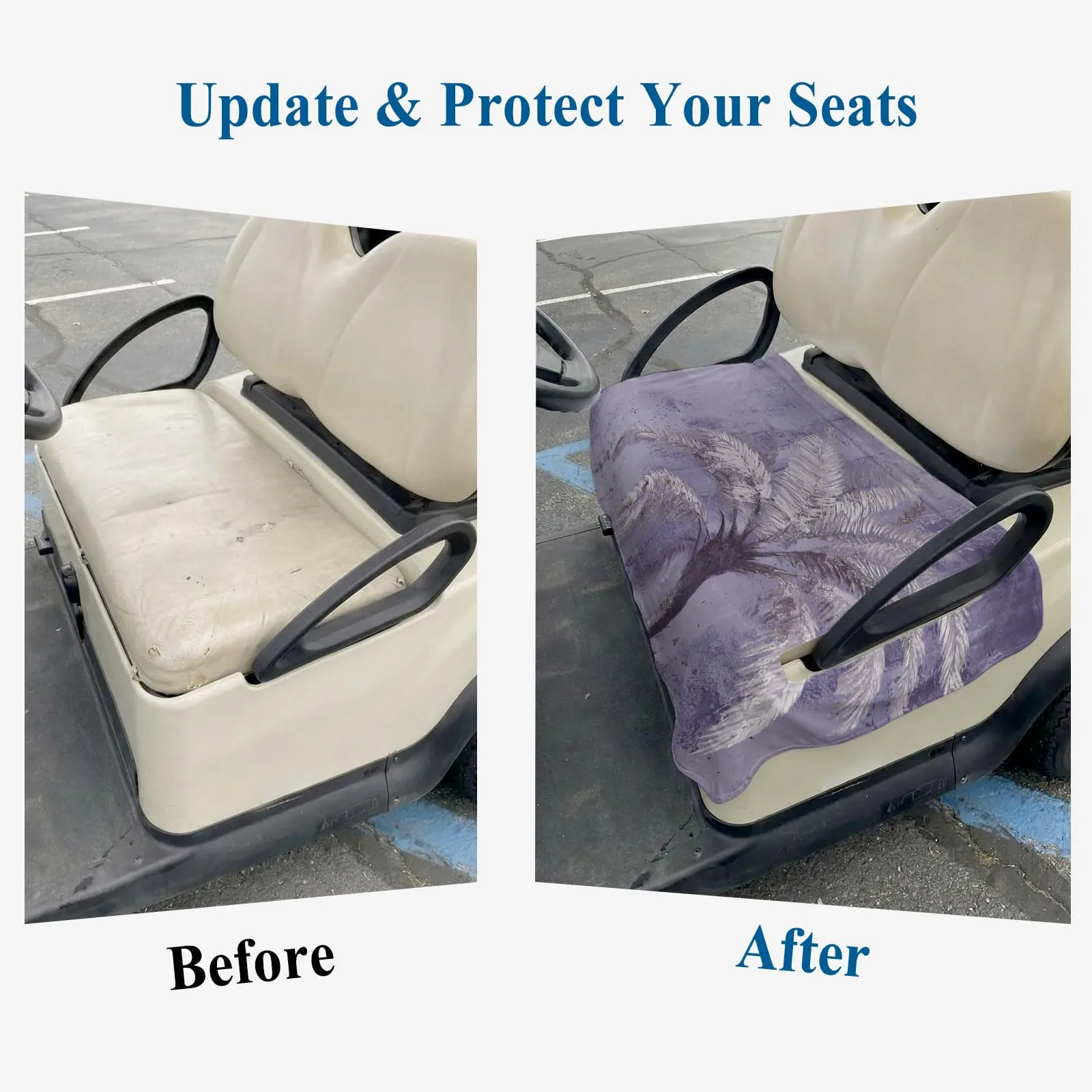 LooPoP 51" x 31" Microfiber Golf Cart Seat Cover — Purple image 4