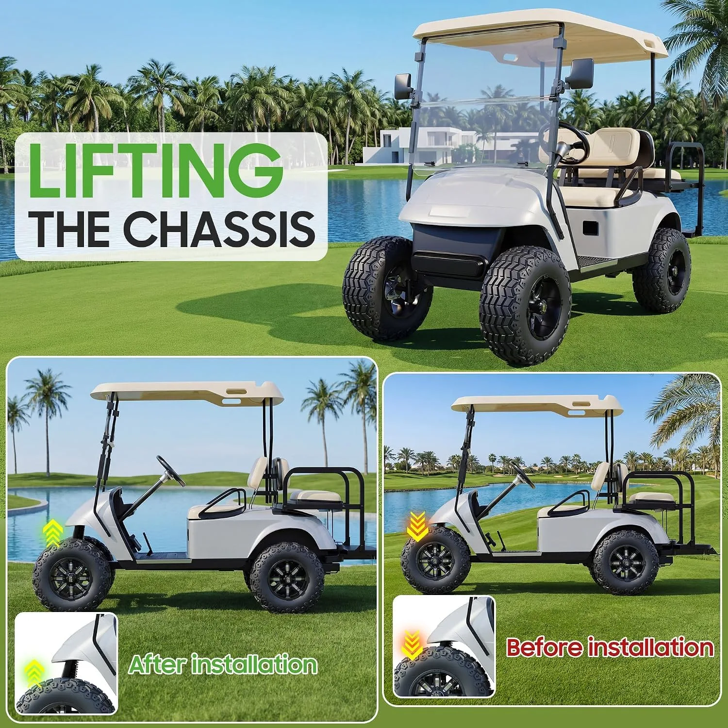 10L0L 5-Inch Lift Kit for E-Z-G-O TXT Electric Golf Carts image 4
