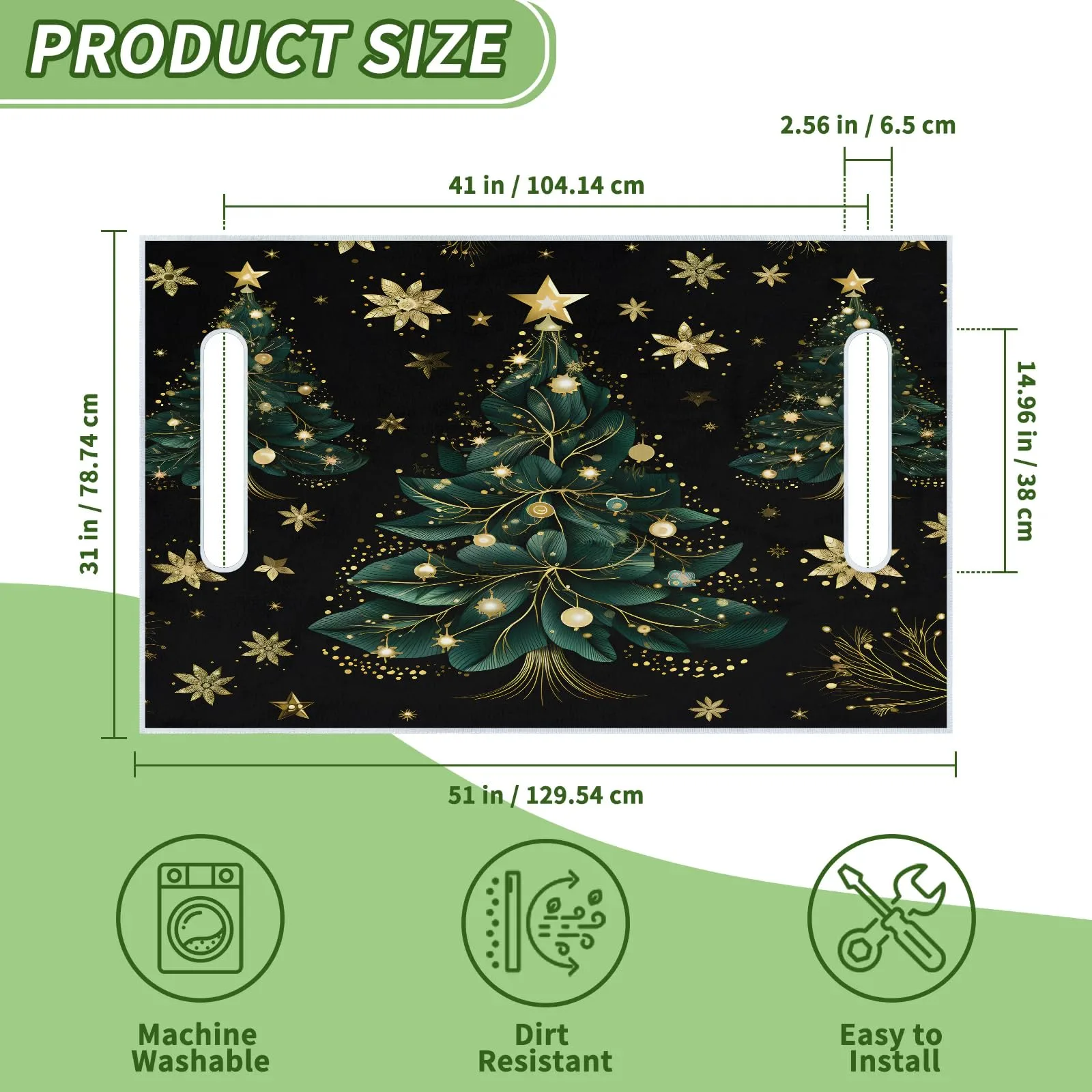 Tiveruda Christmas Tree Snowflake Golf Cart Seat Cover image 2
